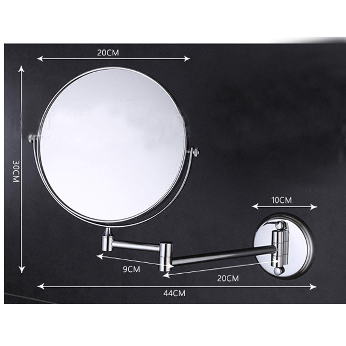 8 Inch Round Wall Mounted Makeup Mirror - Double-Sided 360° Rotating Bathroom Mirror for Precise Makeup Application | Perfect for Vanity, Dressing Room & Bathroom Decor