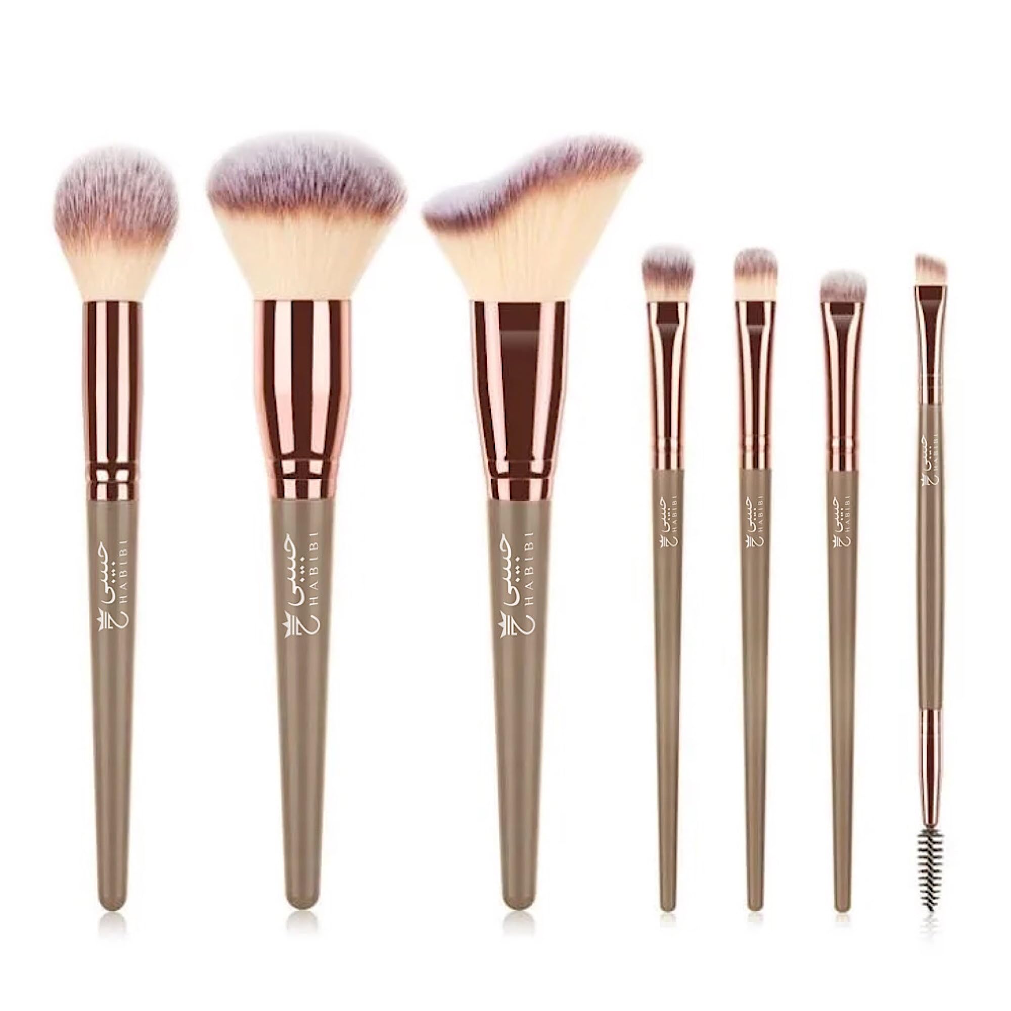 Professional 15-Piece HABIBI Makeup Brush Set with Pouch - Soft, Durable & Easy to Hold for Flawless Foundation, Blending & Contouring - Perfect for Travel, Home & Professional Makeup Artists