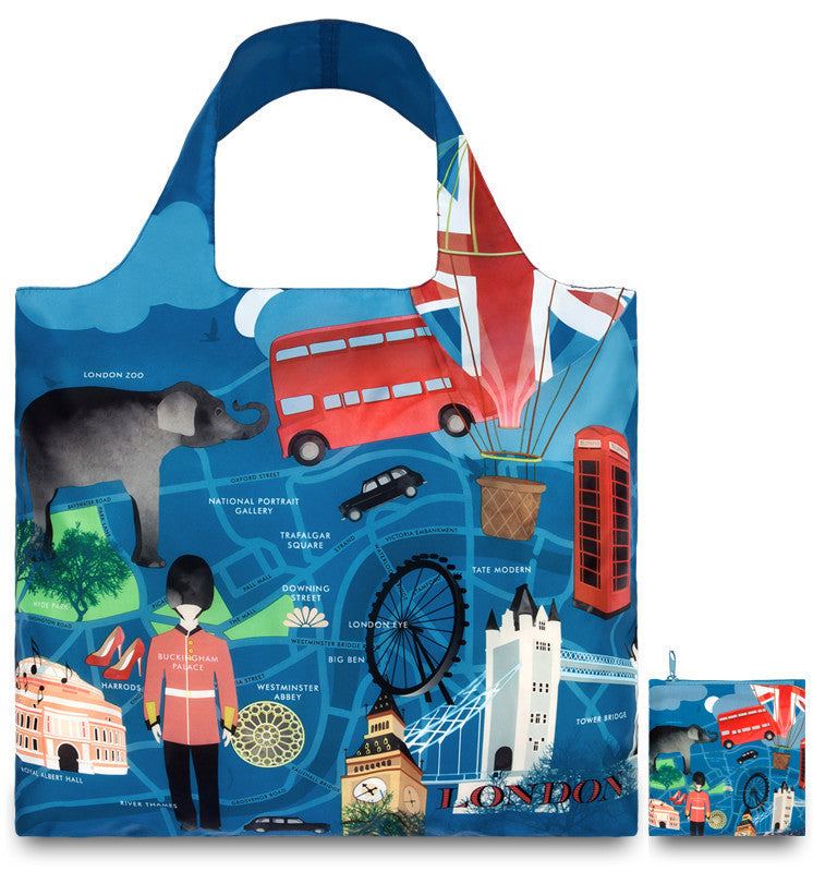 LOQI Tote Bag URBAN Collection by Melissa Mackie - Stylish Reusable Shopping Bag for Groceries, Work & Travel | Eco-Friendly Foldable Tote for Women & Men