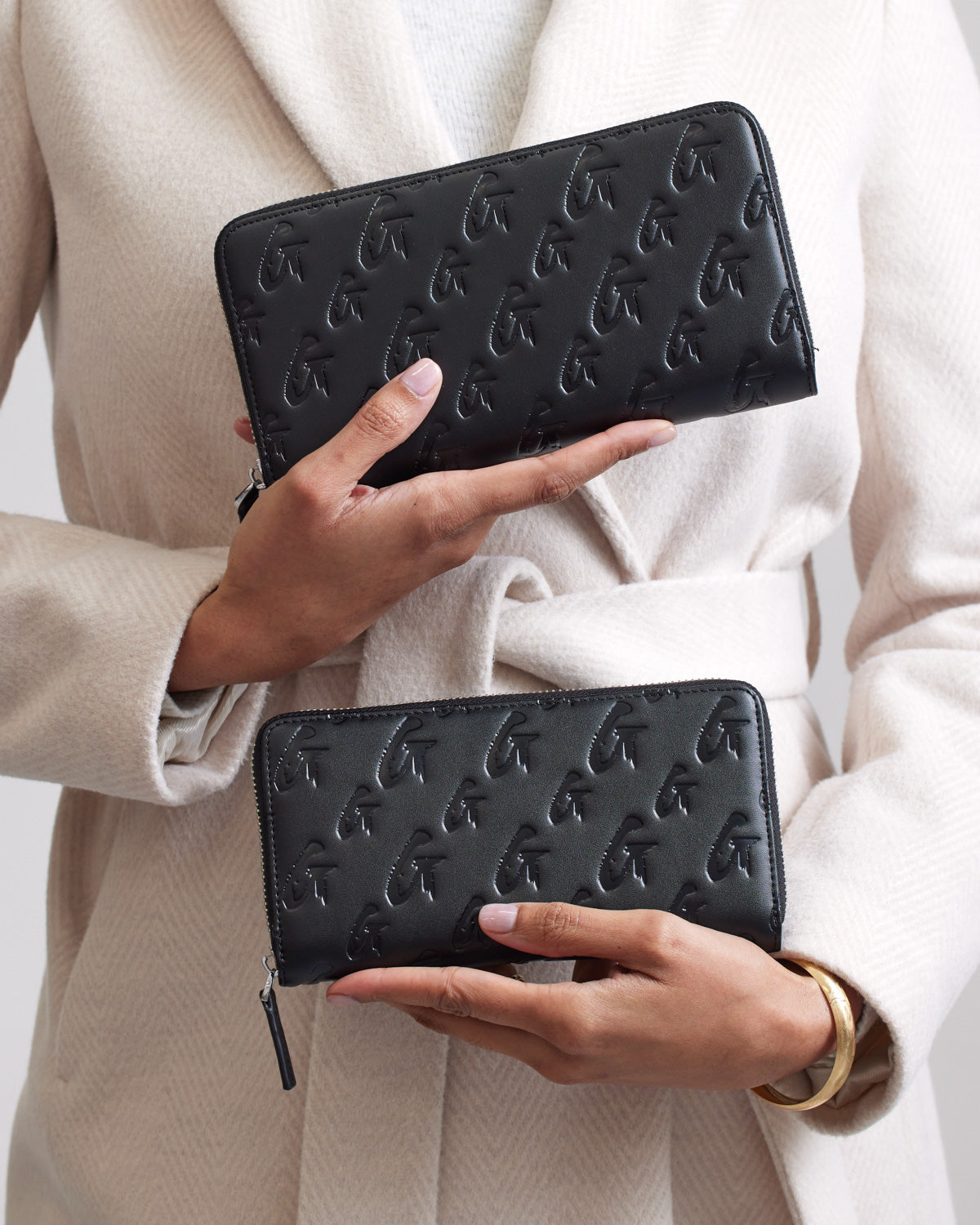 JUMBO MONOGRAM WALLET in Matte Black - Stylish & Spacious RFID-Blocking Wallet for Men & Women | Perfect for Travel, Business & Everyday Use