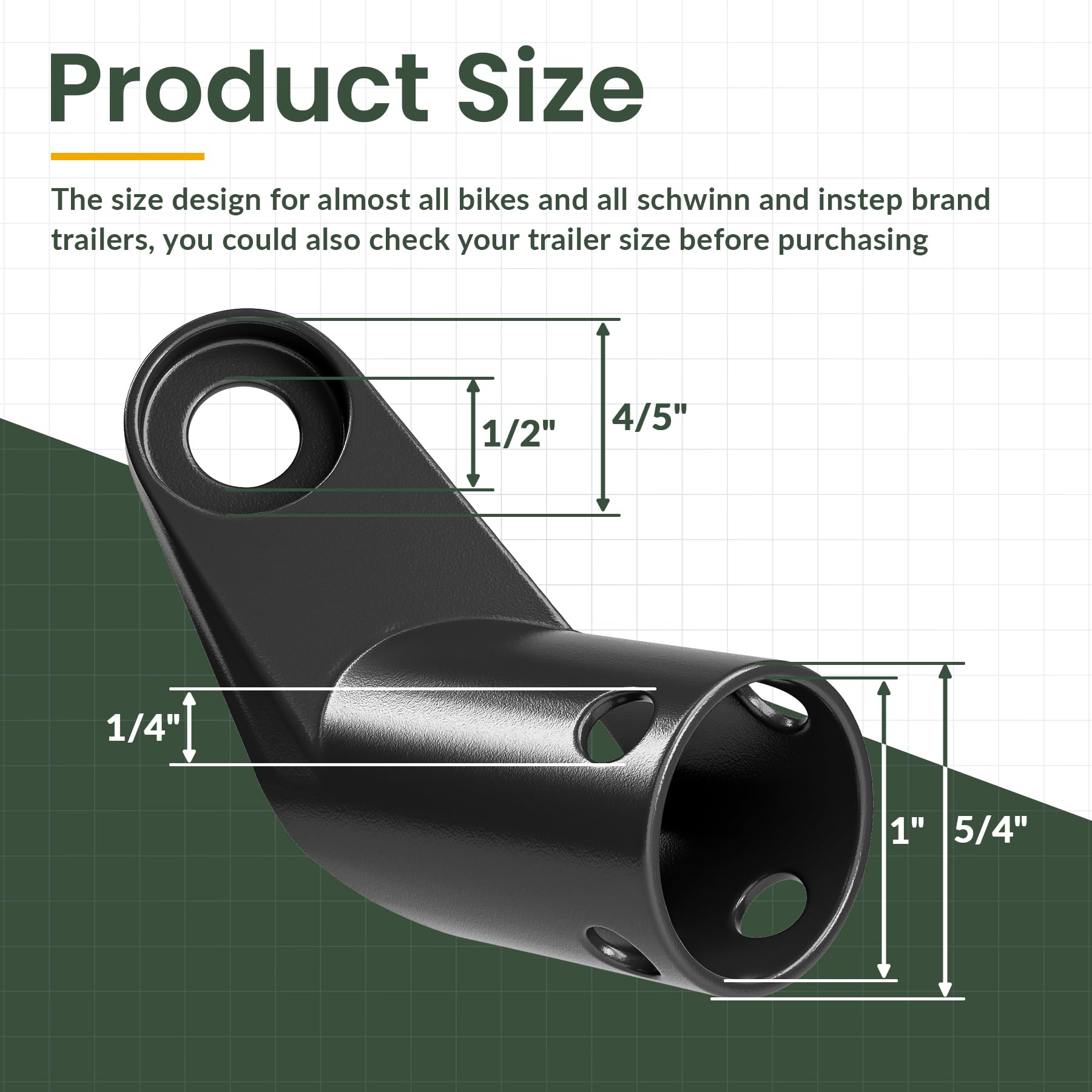 Upgraded Bike Trailer Coupler Attachment for Instep & Schwinn Bicycle Trailers - Universal Bicycle Trailer Hitch & Cargo Carrier Accessory - Perfect for Family Rides, Grocery Hauling & Outdoor Adventures