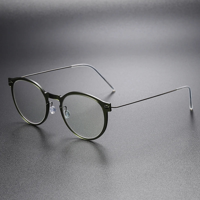 Aimee Women's Full Rim Round Titanium Acetate Eyeglasses 96603 - Lightweight & Durable Frame for Reading, Working & Everyday Use