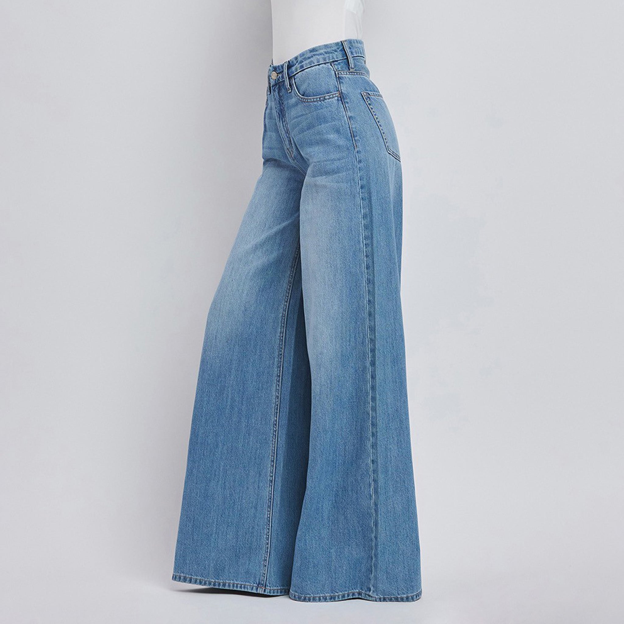 Olivia Super High Rise Wide Leg Jeans for Women - Stretchy Comfort Denim Pants with Tummy Control - Perfect for Casual Wear, Office & Date Night
