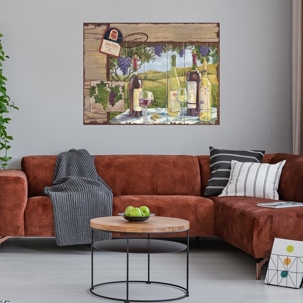 Paul Brent Wine Country Collage Canvas Wall Art - 46x35 Inch Ready to Hang Fine Art Print for Living Room, Bedroom, Office & More - Perfect for Home Decor, Housewarming Gift & Interior Design