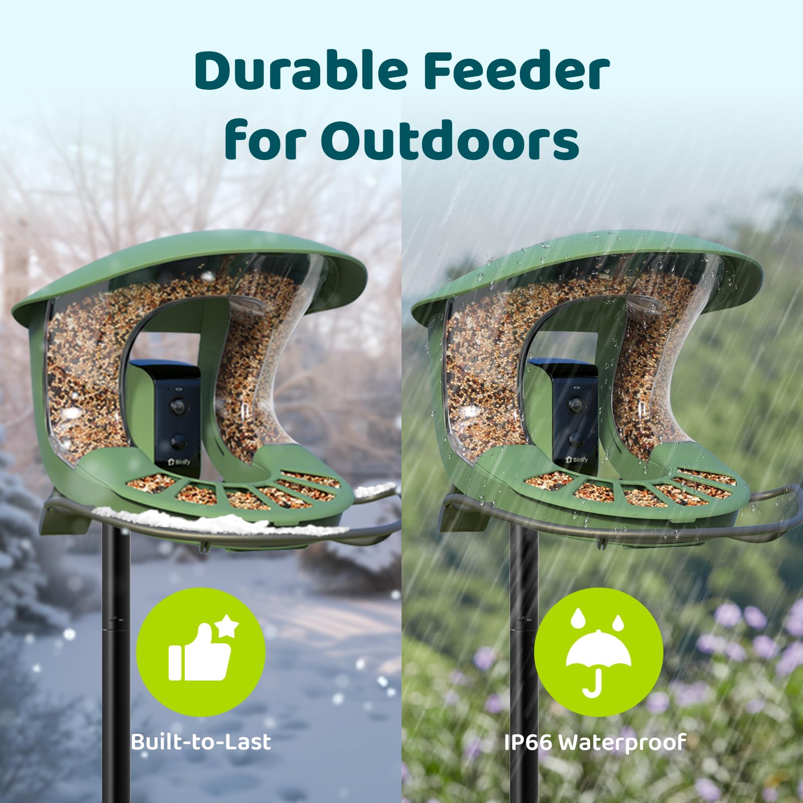 Birdfy 2 Smart Bird Feeder with Camera - Solar Powered Wireless Bird Watching Camera, Auto Video Capture & Motion Detection - Perfect Gift for Bird Lovers & Backyard Wildlife Observation