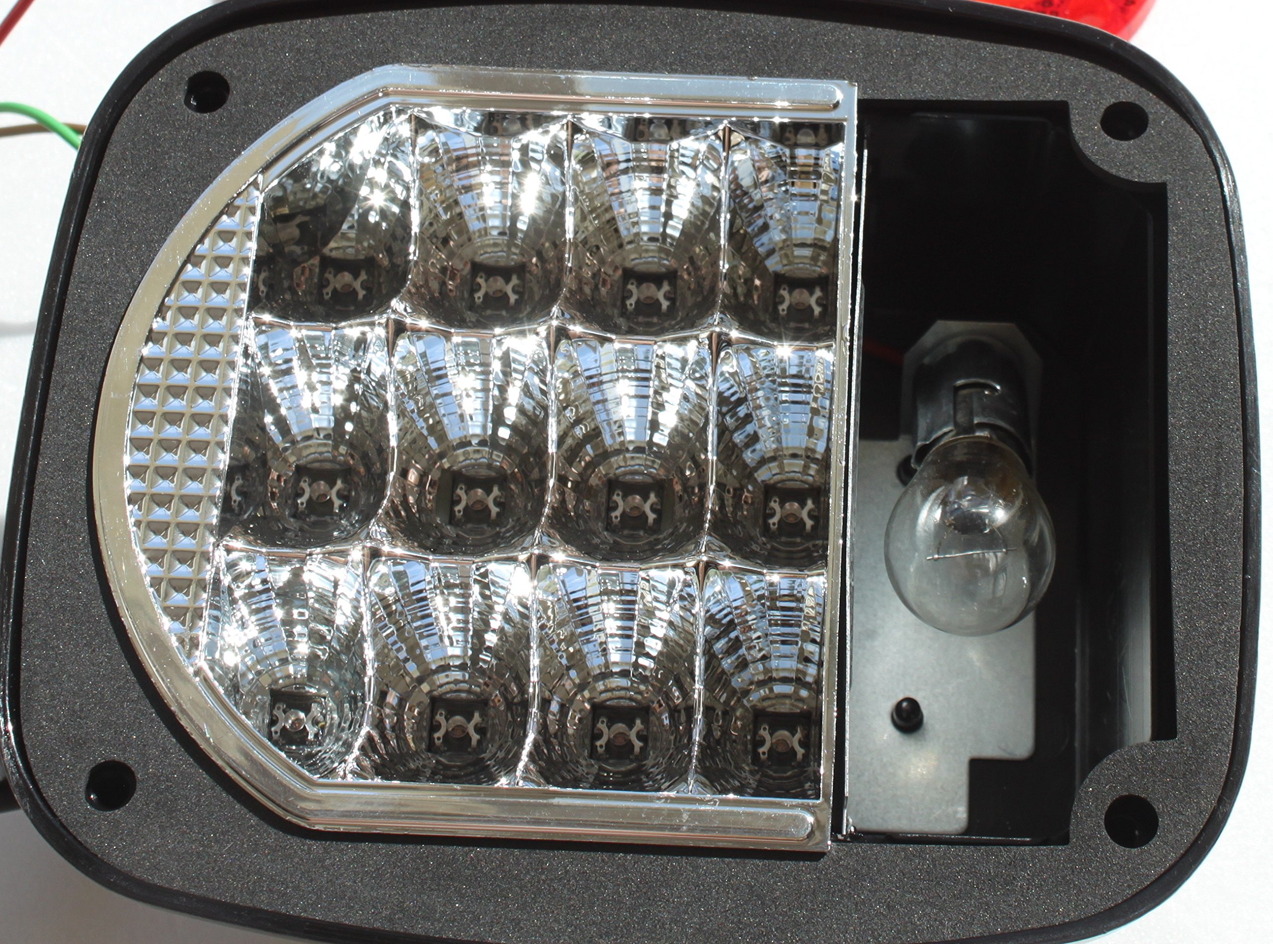 Red LED Trailer Boat Truck Lights - Stop Turn Tail Lights for TJ CJ YJ JK Models - Stud Mount Installation - Perfect for Off-Roading, Marine & RV Lighting