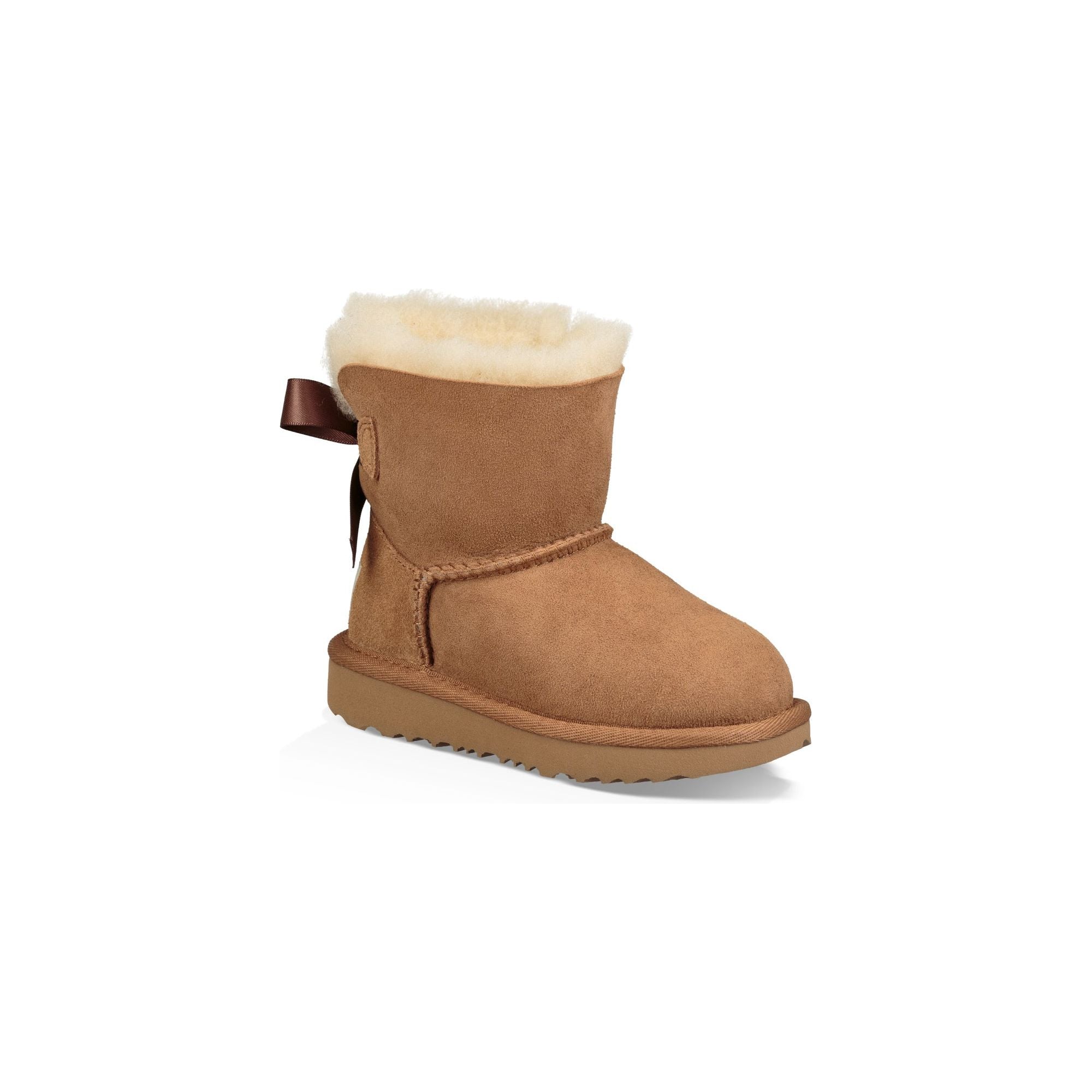 UGG Kids Mini Bailey Bow II Boot in Chestnut - Warm Winter Boots for Girls & Boys - Perfect for Snow, School & Outdoor Play