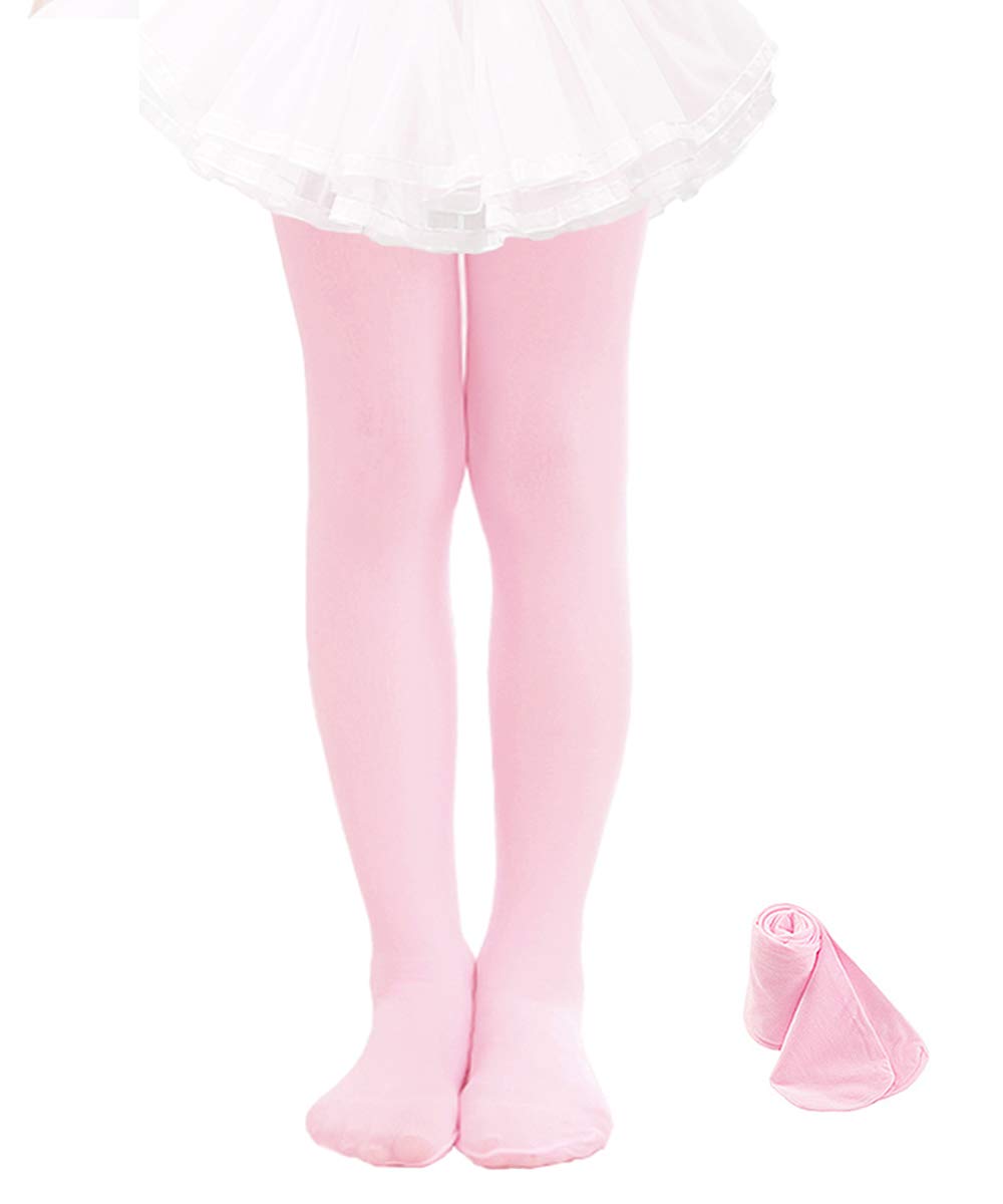 AIMILIA Ballet Tights for Girls - Toddler Dance Leggings with Feet - Soft Stretchy Ballet Pants for Kids - Perfect for Ballet Class, Recital & Dance Practice