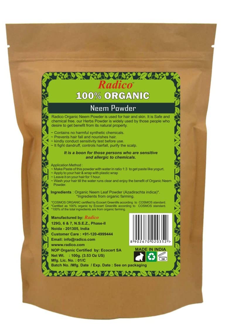 Organic Neem Hair Treatment Powder - 100% Natural Herbs for Soft, Shiny & Healthy Hair | Anti-Hair Loss, Repair & Nourish Damaged Hair | Prevents Dandruff & Hair Thinning | 100g | Perfect for Daily Hair Care & Scalp Treatment at Home
