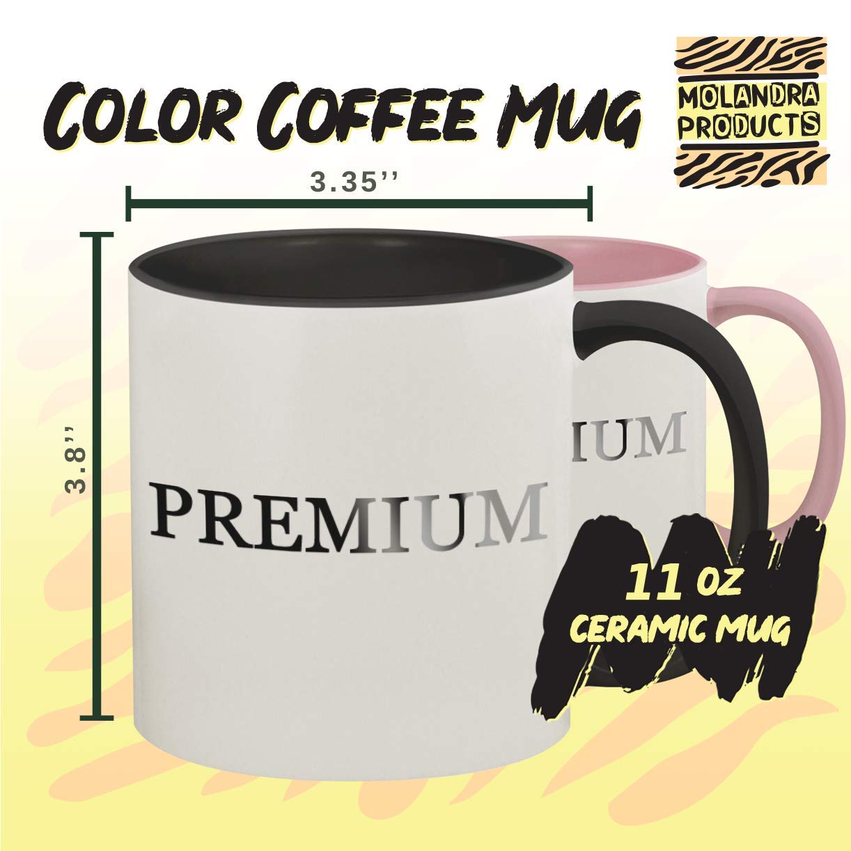 Muscles And Mascara - 11oz Ceramic Coffee Mug with Colored Interior & Handle in Green - Perfect for Gym Lovers, Makeup Enthusiasts & Coffee Drinkers