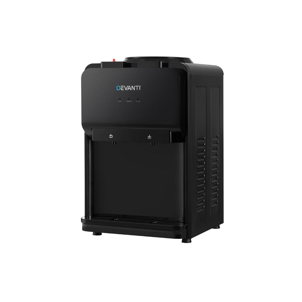 Black Instant Hot & Cold Water Cooler Dispenser with Dual Taps - Perfect for Office, Home, or Kitchen Countertop Use