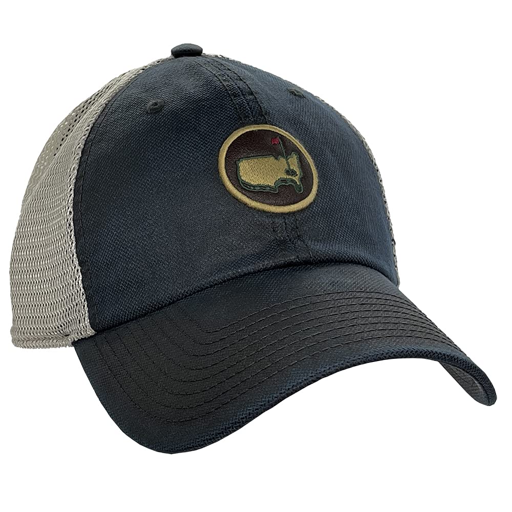Masters Leather Badge Trucker Hat - Vintage Style Adjustable Baseball Cap for Men & Women - Perfect for Golf, Outdoor Activities & Casual Wear