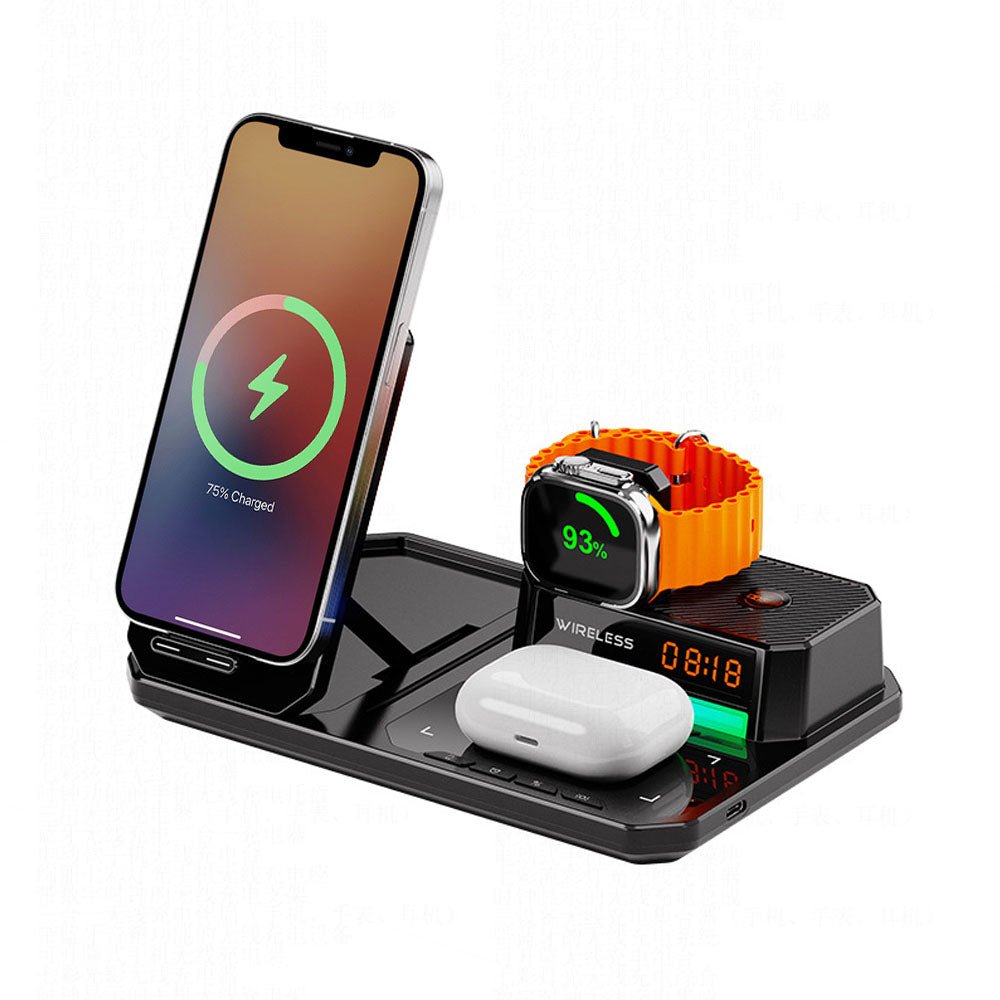 ChargeHive 6-in-1 Wireless Charging Station for iPhone, Samsung, AirPods & Smartwatches - Fast Qi-Certified Charging Pad for Home, Office & Nightstand