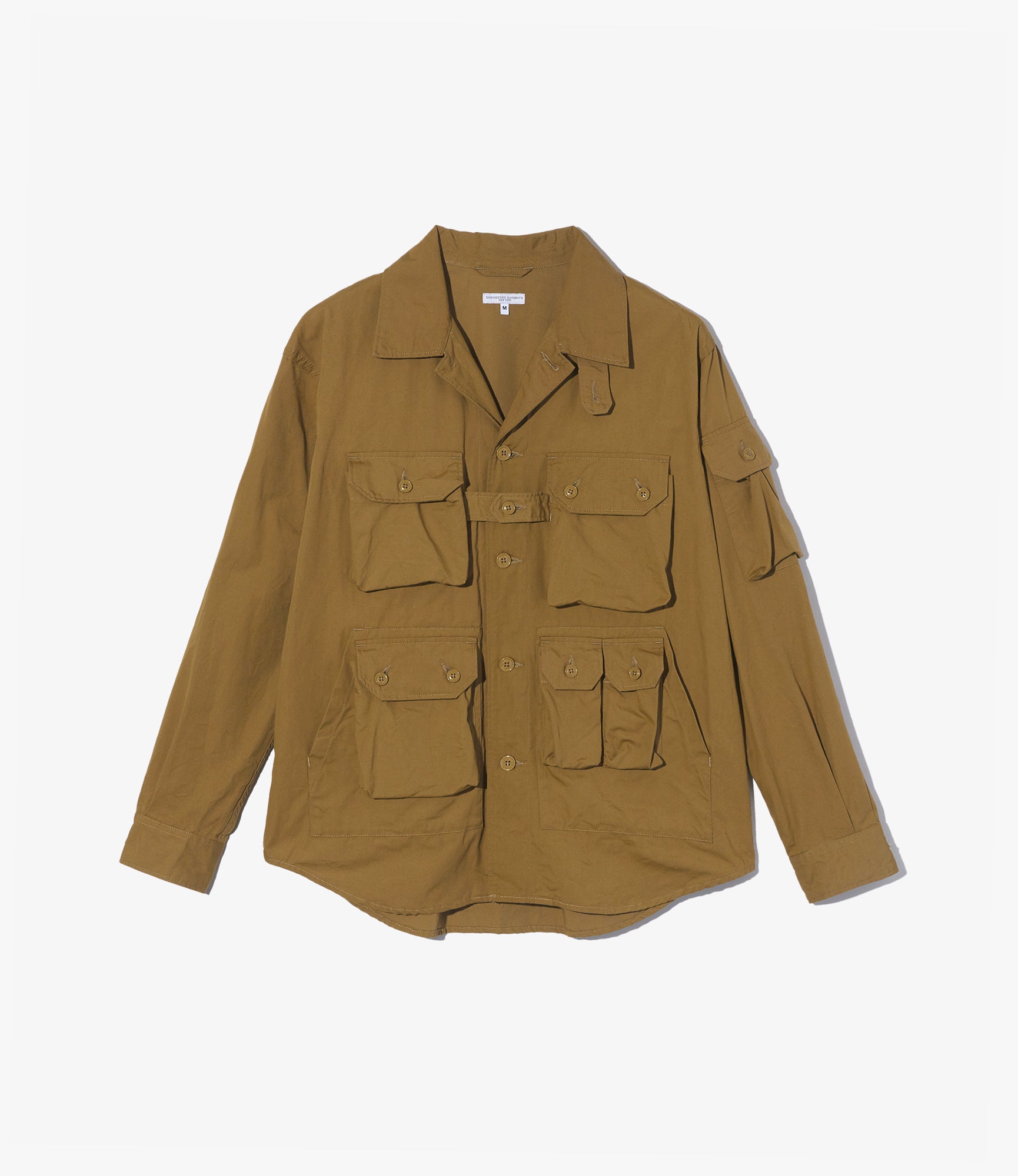 Men's Explorer Shirt Jacket - Dark Khaki Cotton Grosgrain Lightweight Outdoor Jacket for Hiking, Camping & Casual Wear