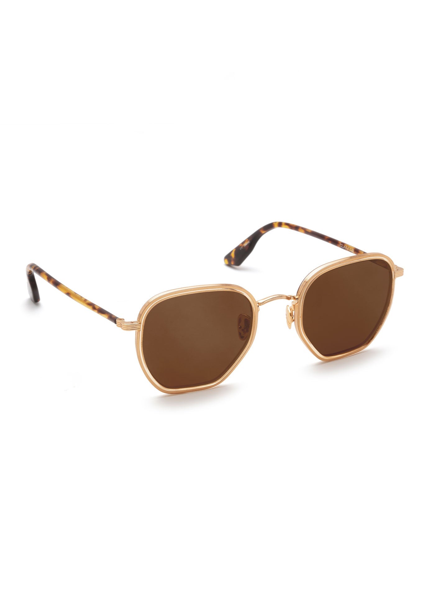 18K Titanium Champagne Tortoise Polarized Sunglasses - Luxury Fashion Eyewear for Men & Women - Perfect for Driving, Beach, and Outdoor Activities