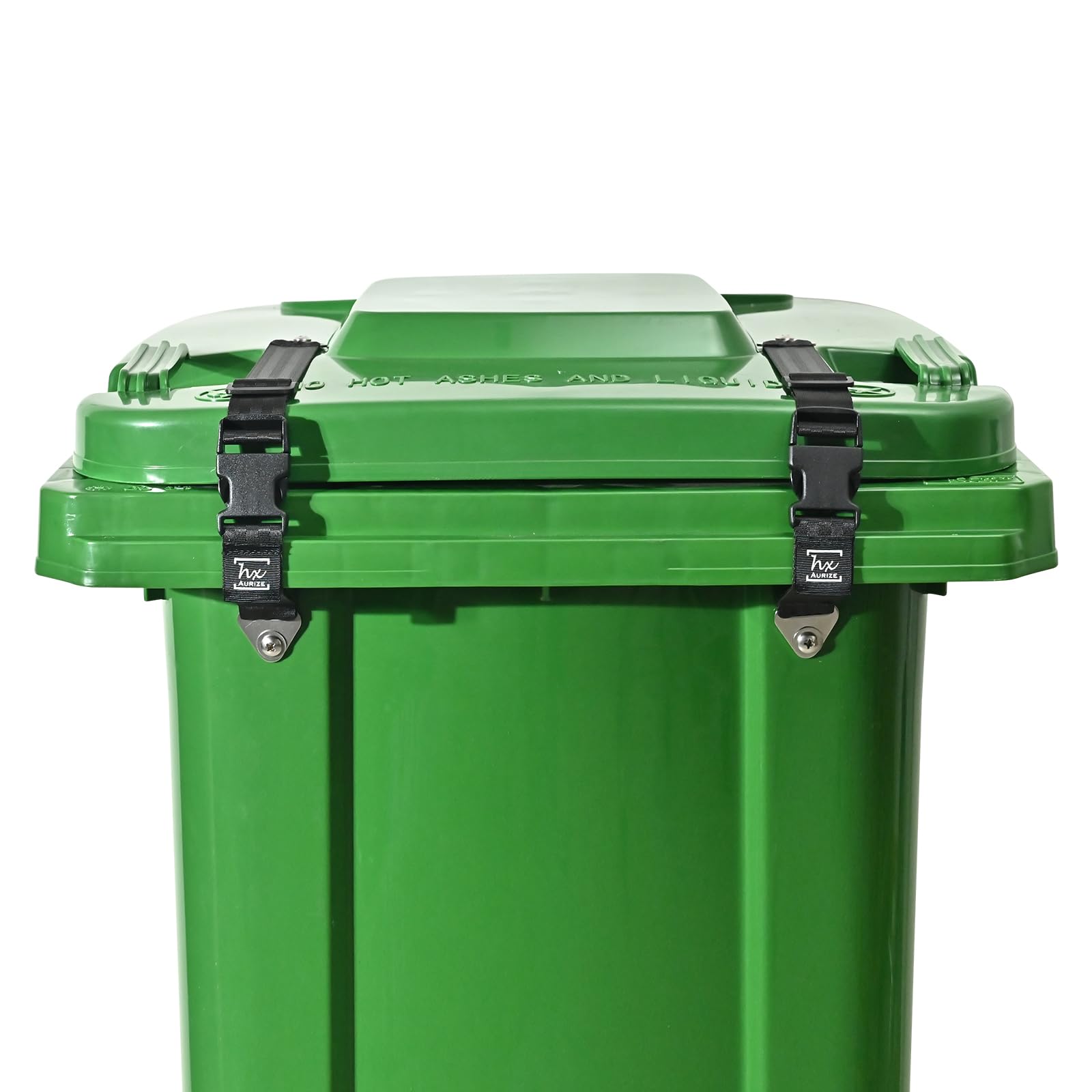 Bear Proof Trash Can Lid Lock - 4 Pack Heavy Duty Animal Resistant Garbage Bin Locks for Outdoor Camping, Hiking, and Backyard Use (Black)