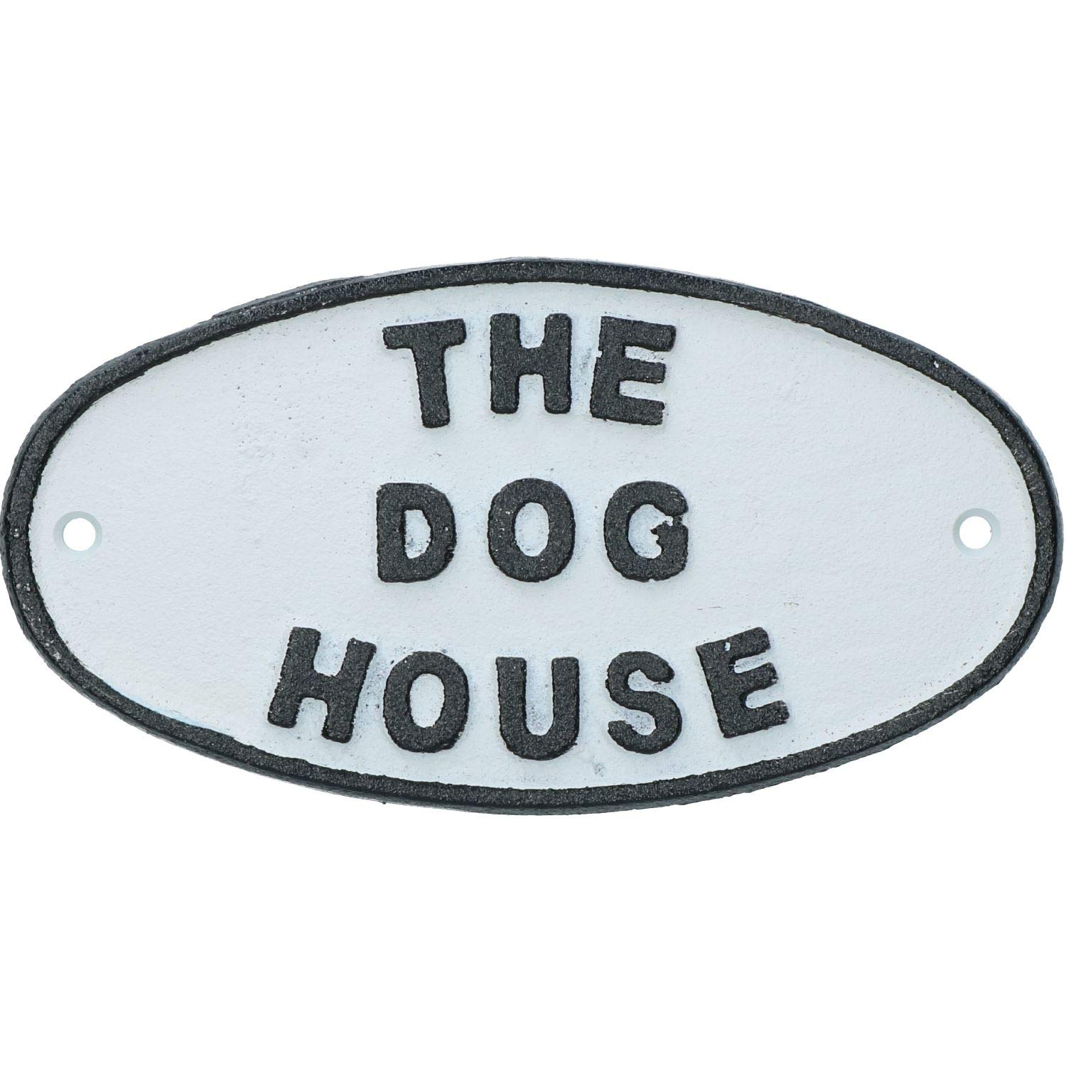 AB Tools The Dog House Cast Iron Sign Plaque - Rustic Metal Wall Decor for Door, Fence, Gate, Garden & Shed - Perfect for Pet Lovers & Country Home Decor