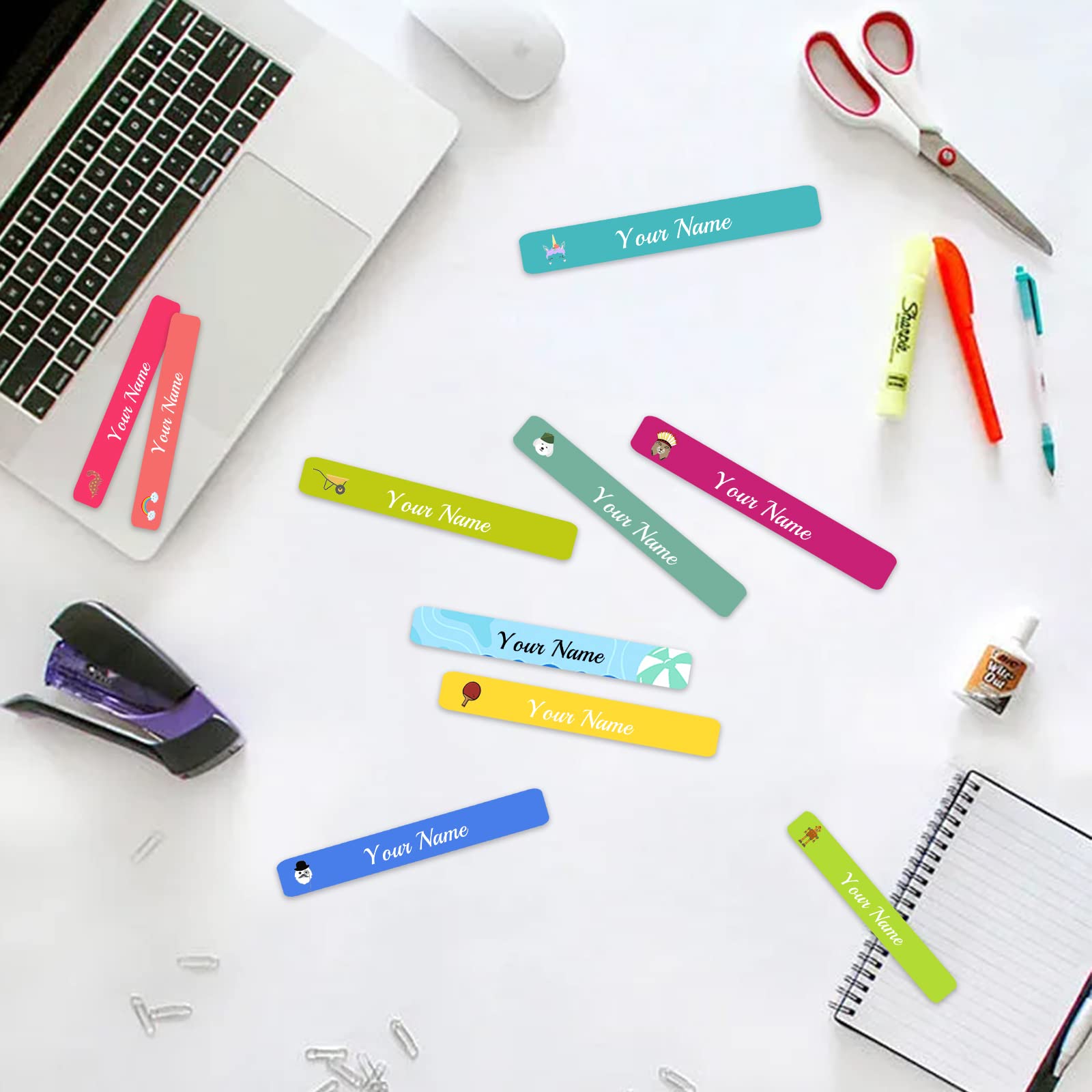 100 Pcs Custom Name Labels for Kids - Personalized Waterproof Stickers for School Supplies, Water Bottles, Lunch Boxes & Toys - Perfect for Back to School, Daycare & Organization