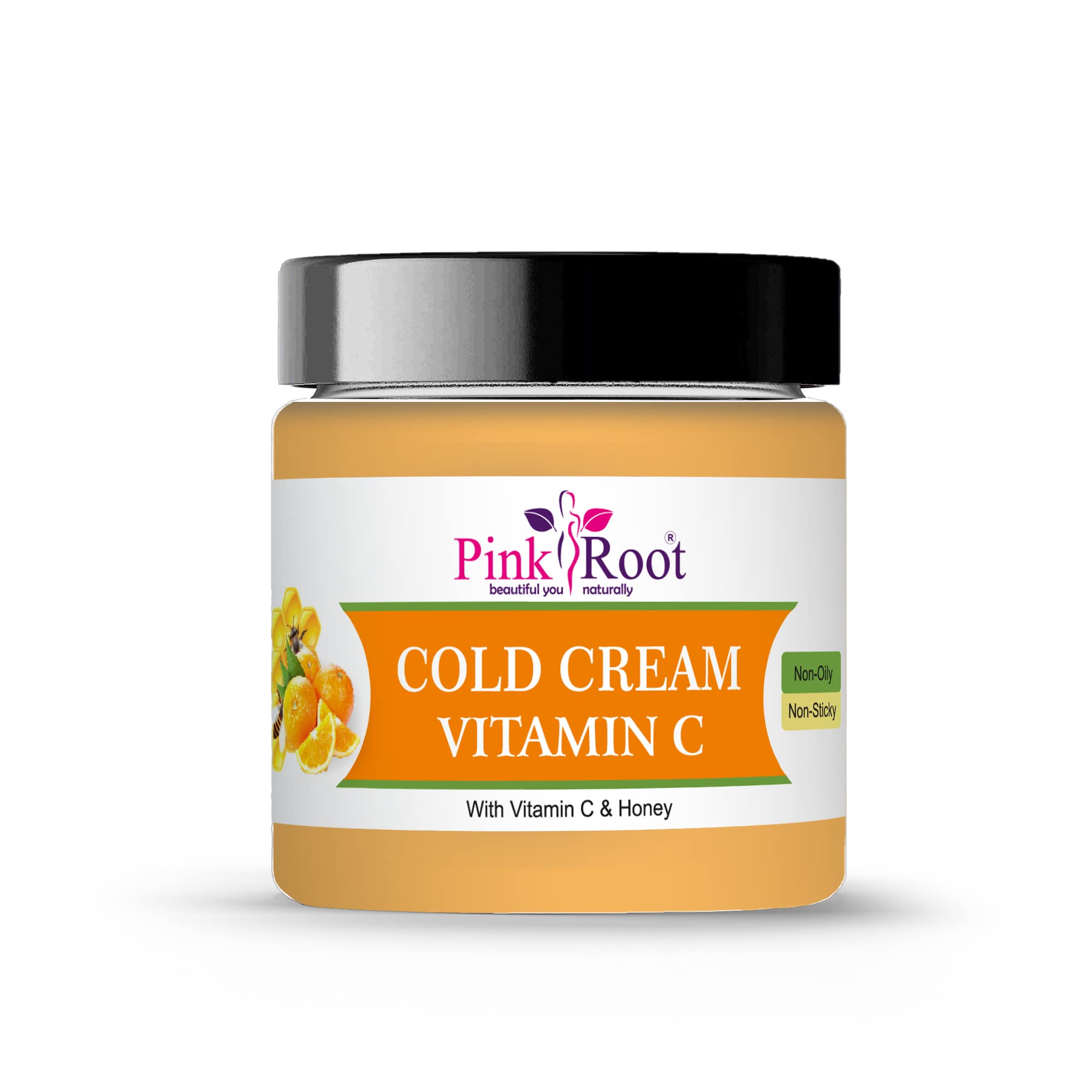 Pink Root Vitamin C Cold Cream 100ml - Brightening & Hydrating Face Moisturizer for Glowing Skin | Day & Night Use for Dry & Sensitive Skin