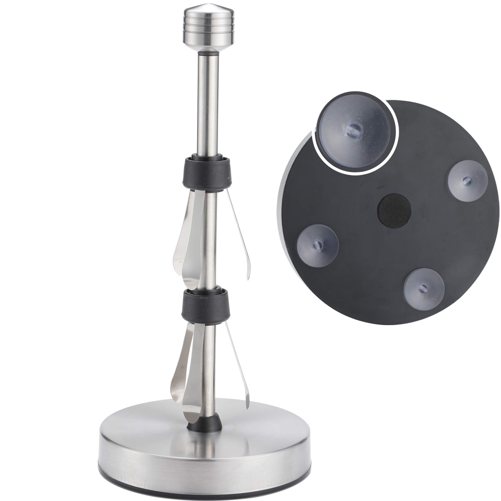 Stainless Steel Suction Cup Paper Towel Holder - 13 Inch Weighted One-Handed Tear Kitchen Countertop Organizer | Perfect for Home, Office & RV Use