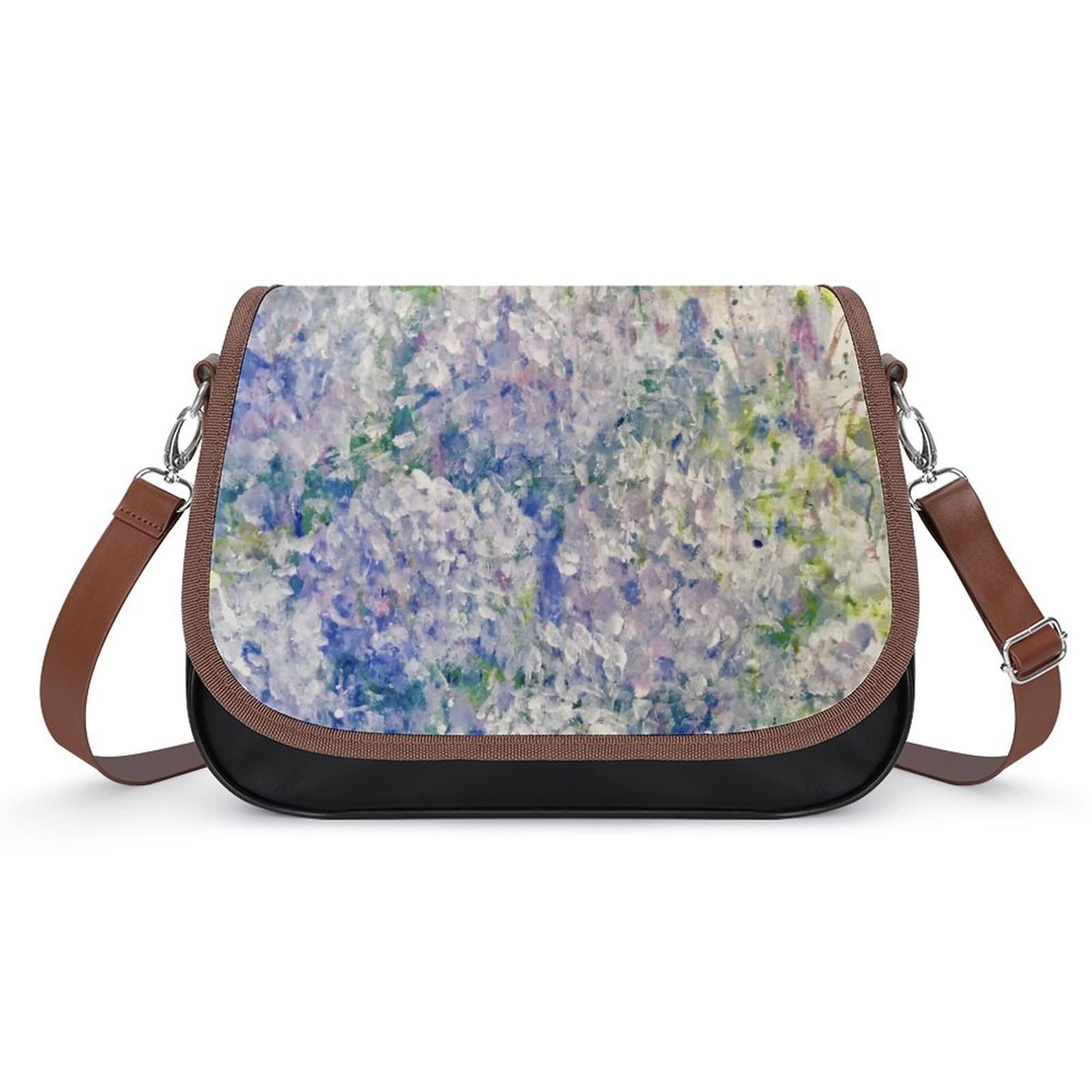 Stylish Women's Crossbody Shoulder Bag - Classic Leather Satchel Hobo Purse with Floral Oil Color Design for Daily Use, Work & Travel
