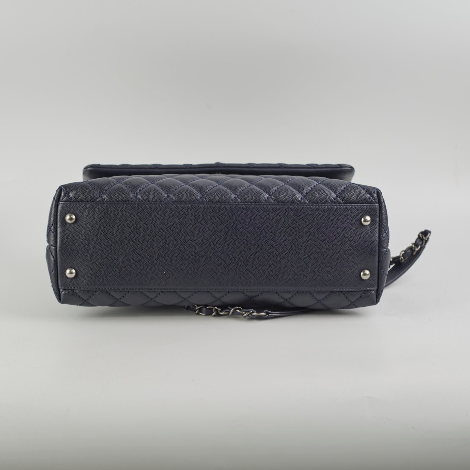 Chanel Caviar Leather Large Coco Handle Bag in Navy Blue - 21 Series | Luxury Designer Handbag for Women, Perfect for Work, Evening Events & Special Occasions