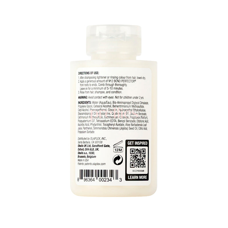 OLAPLEX No.2 Bond Perfector Hair Repair Treatment 100ml - Professional Salon-Grade Hair Strengthening Solution for Damaged & Color-Treated Hair - Perfect for Home & Salon Use