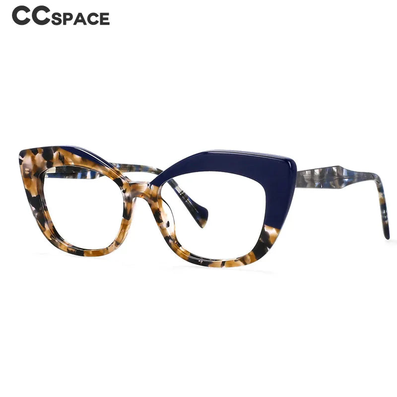 CCspace Women's Full Rim Square Cat Eye Acetate Reading Glasses R56960 - Fashionable & Lightweight for Reading, Working, and Daily Use