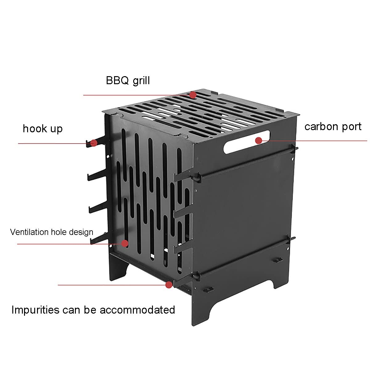 Portable 304 Stainless Steel Camping Stove - Compact Folding Wood Burning Stove & Mini BBQ Grill for Outdoor Cooking, Backpacking, Hiking, Picnics (24x24x32cm) - Perfect for Campfire Meals and Wilderness Adventures