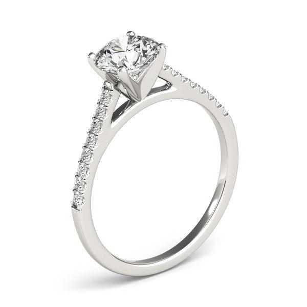 14K White Gold Round Diamond Engagement Ring (1 5/8 CTTW) - Prong Setting for Maximum Sparkle | Perfect Proposal Gift & Wedding Jewelry