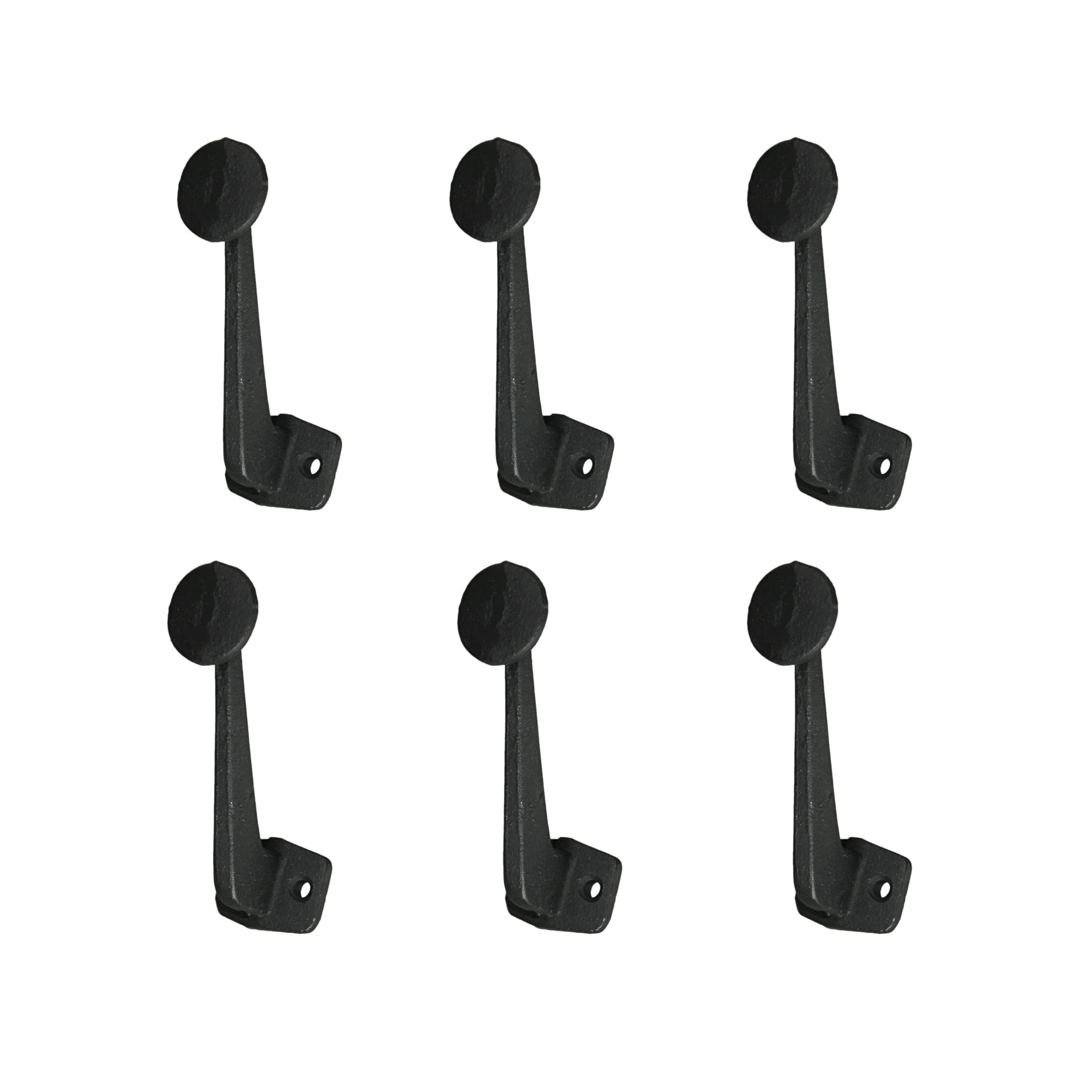 Vintage Cast Iron Typewriter Key Coat Hooks - Set of 6 Wall Mounted Hangers for Jackets, Towels & Hats | Rustic Home Decor for Entryway, Bathroom & Bedroom Organization