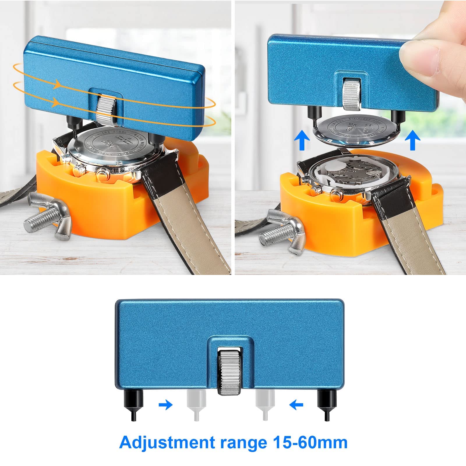 JOREST Watch Battery Tool Kit - Watch Wrench & Back Remover for Grooved Watches | DIY Watch Repair
