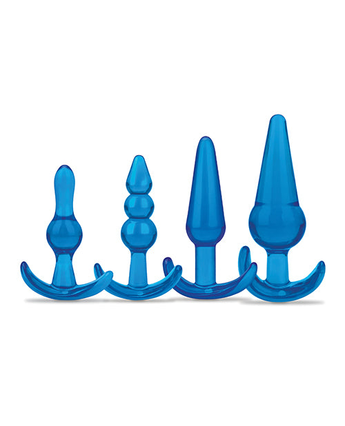 Blue Line Anal Training Kit (4-Piece Set) – Premium Silicone Butt Plugs for Beginners & Advanced Users – Perfect for Couples Play & Solo Exploration