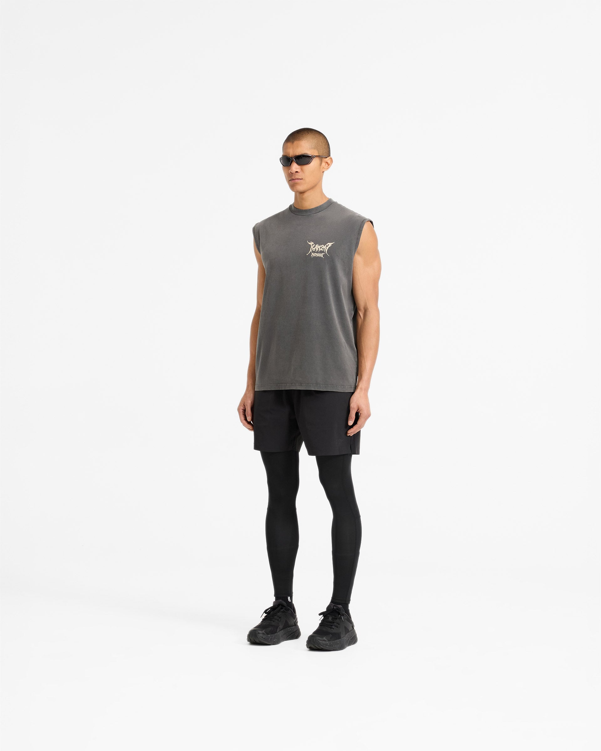 Team 247 X END Oversized Tank Top - Washed Grey - Streetwear Fashion for Men | Gym, Casual Wear & Summer Outfits