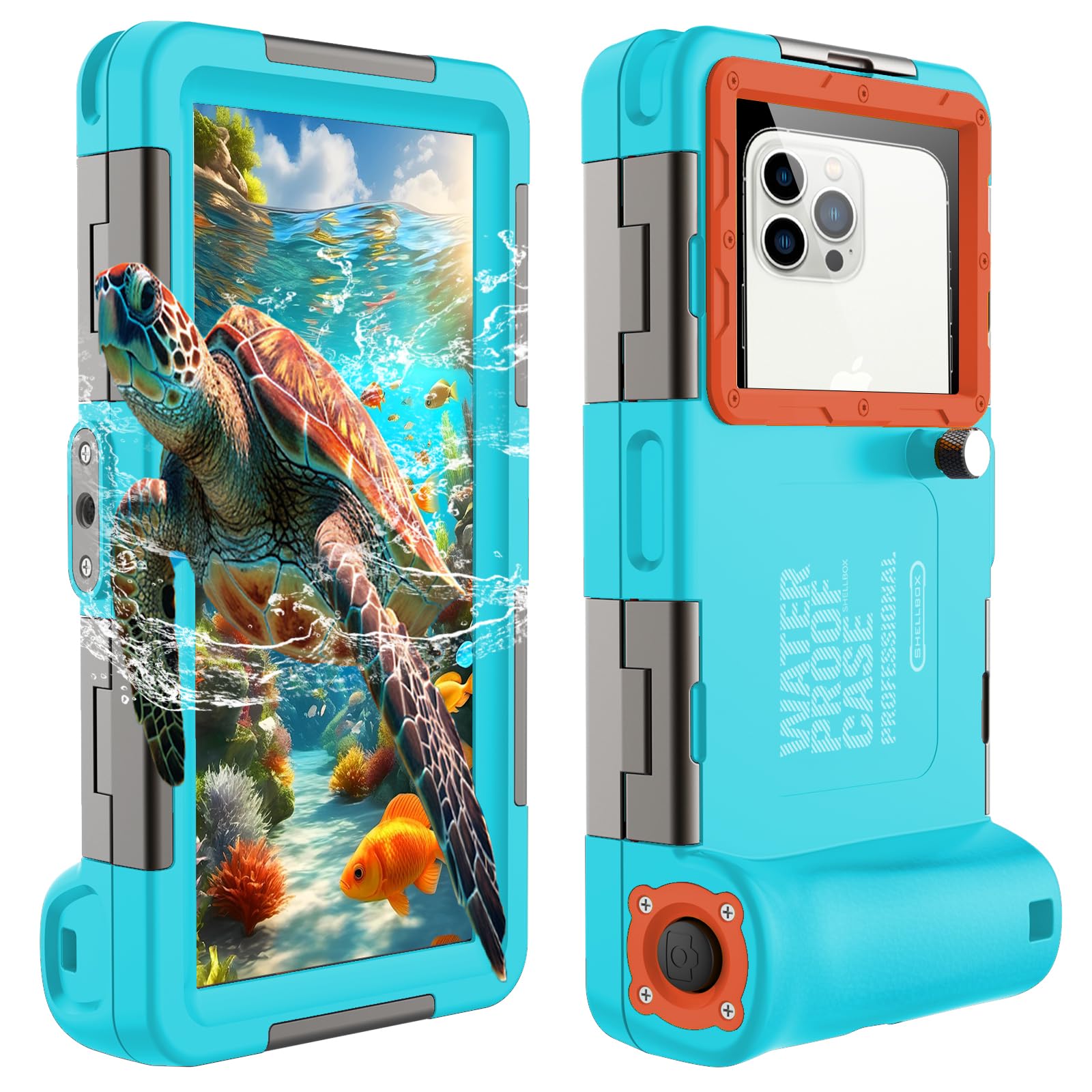 **Universal Waterproof Phone Case for Snorkeling & Diving (50ft/15m) – Compatible with iPhone 16/15/14/13/12/11 Pro Max & Galaxy S24/S23/S22/S21 Ultra – Underwater Protection for Swimming, Beach & Outdoor Adventures – Blue**