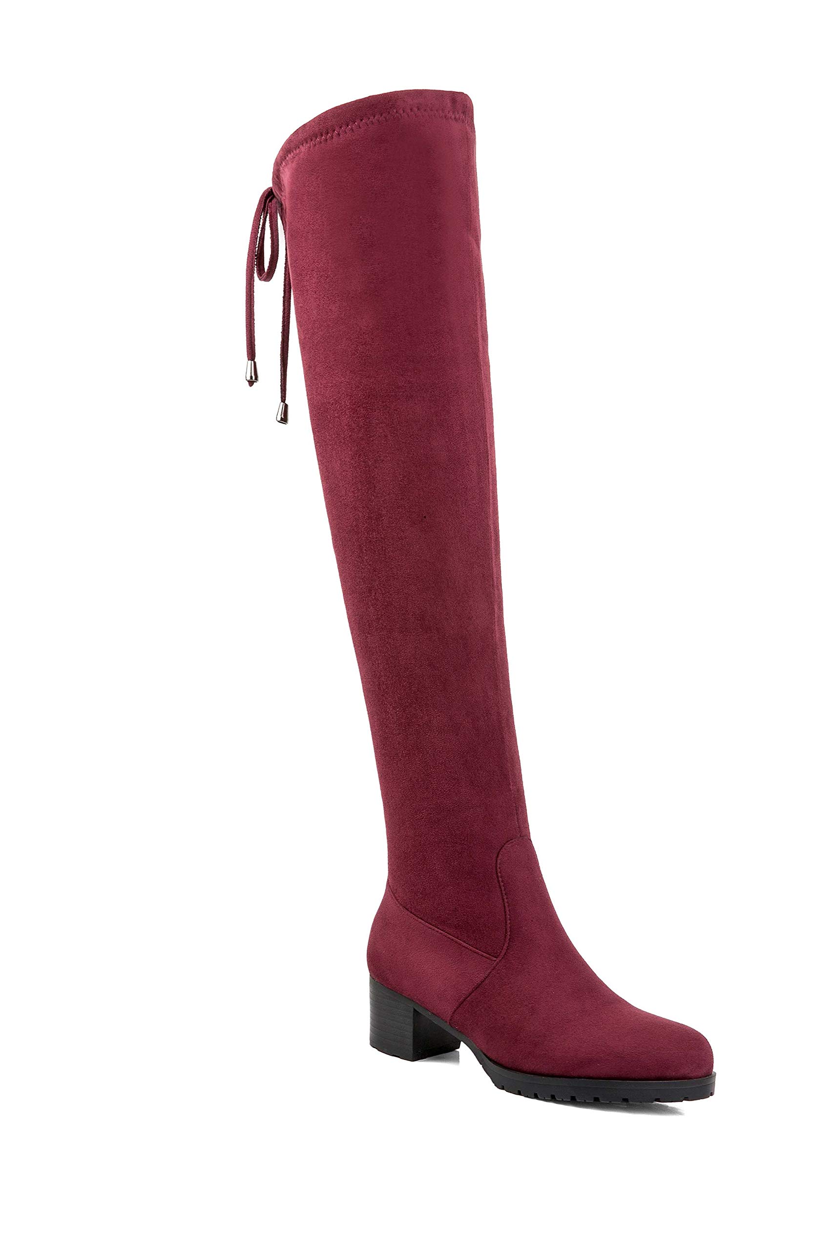 ANN CREEK Women's 'Mackay' Over-the-Knee High Heel Boots - Sexy Stretch Suede Thigh High Boots for Party, Night Out & Date Night