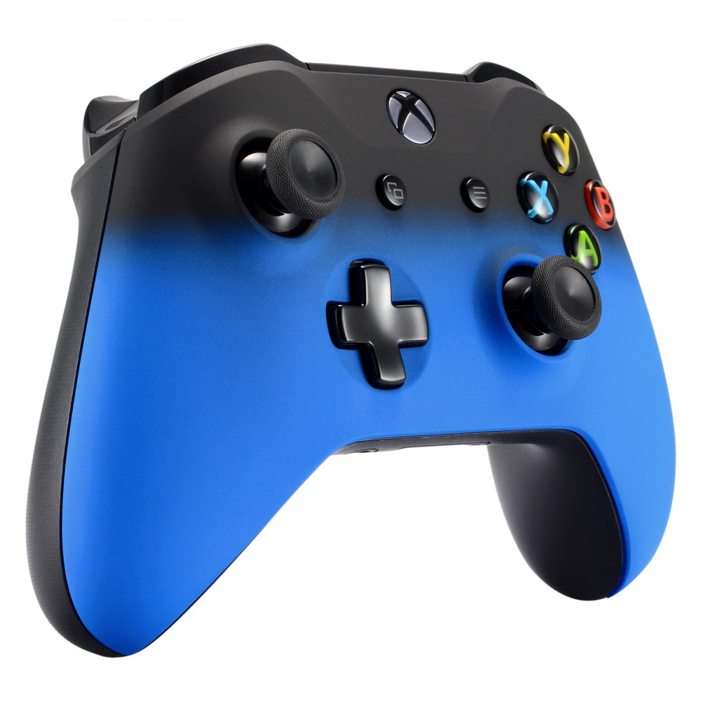 ExtremeRate Shadow Blue Soft Touch Grip Replacement Faceplate for Xbox One S & Xbox One X Controller - Enhanced Comfort for Gaming Sessions, DIY Customization, and Long-Lasting Durability