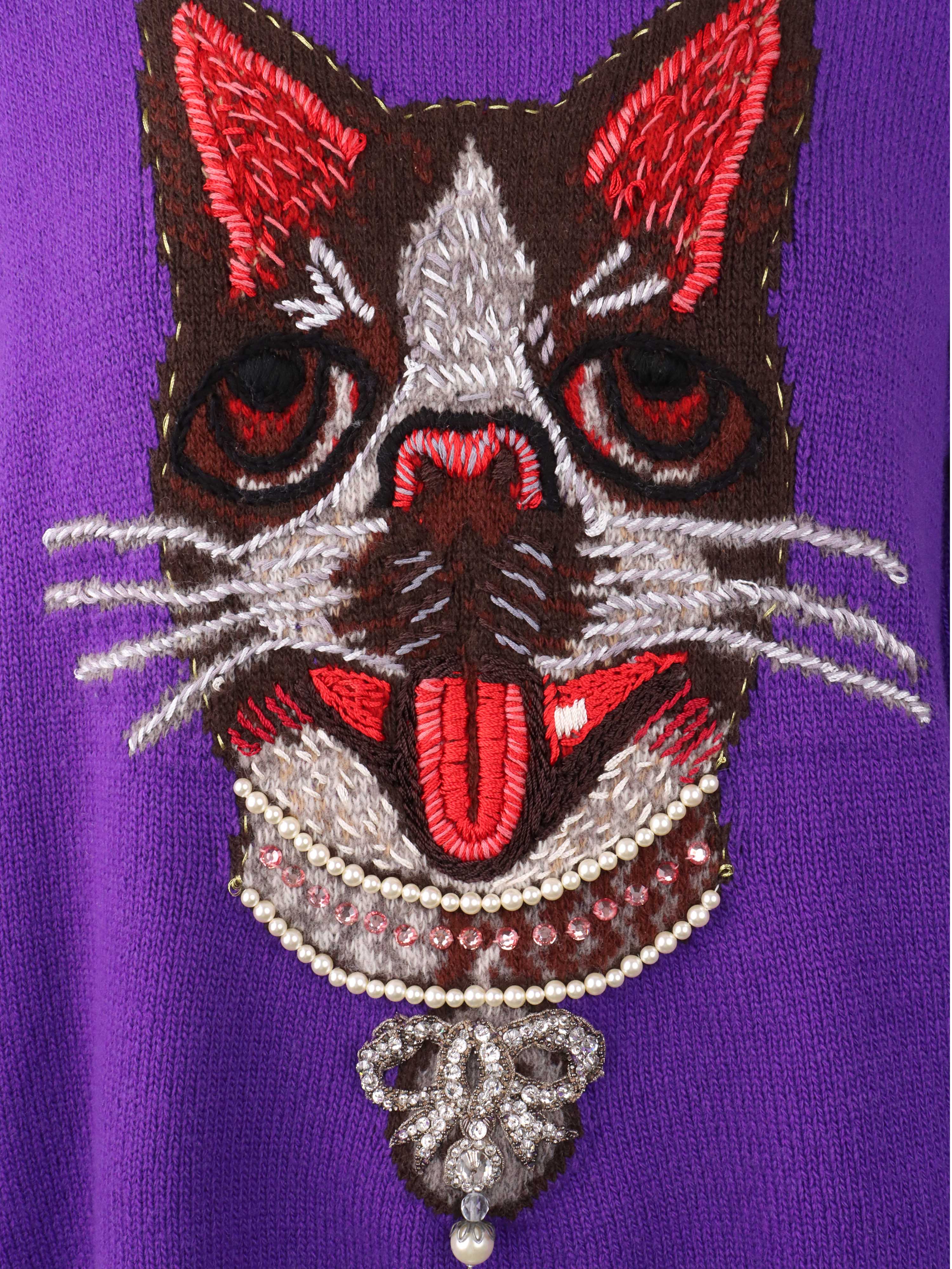 Gucci Purple Knit Bosco Sweater for Women | Luxury Cashmere Pullover | Winter Fashion & Casual Outfits | Perfect for Holidays, Parties & Office Wear