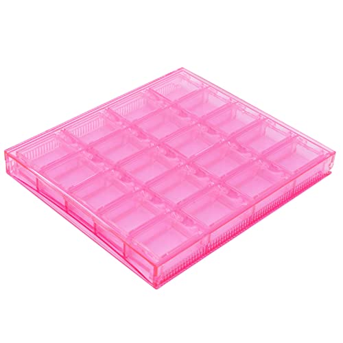 EXCLUZO Acrylic Nail Grid Box - Waterproof Bead Storage Organizer for Jewelry Making & Nail Art Decorations | Perfect for Salon, DIY Crafts & Home Organization