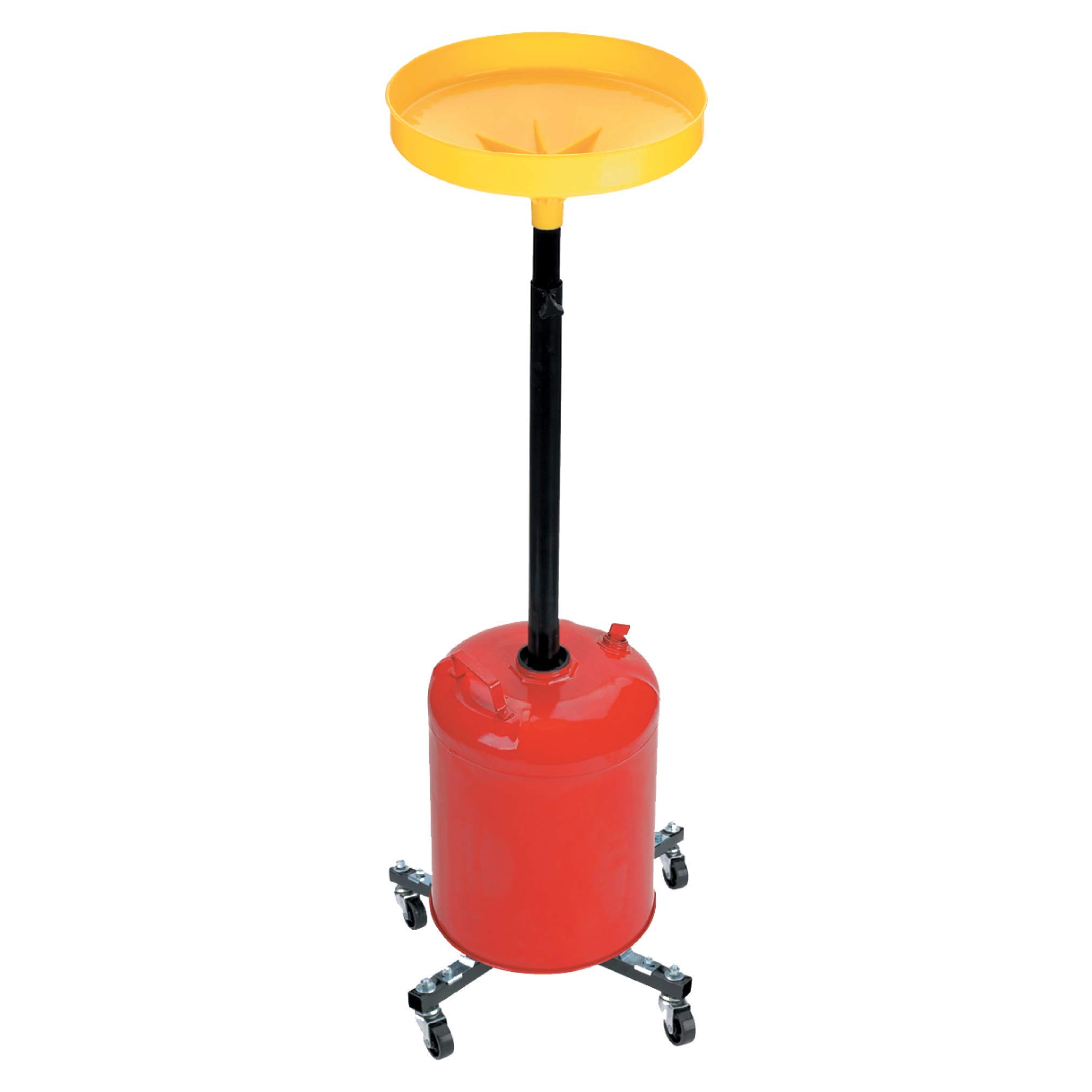 LUMAX LX-1713 Red 5 Gallon Metal Oil Lift Drain with Cross Frame Dolly - Heavy Duty Oil Change Tool for Automotive & Truck Maintenance - Perfect for DIY Mechanics & Professional Garages