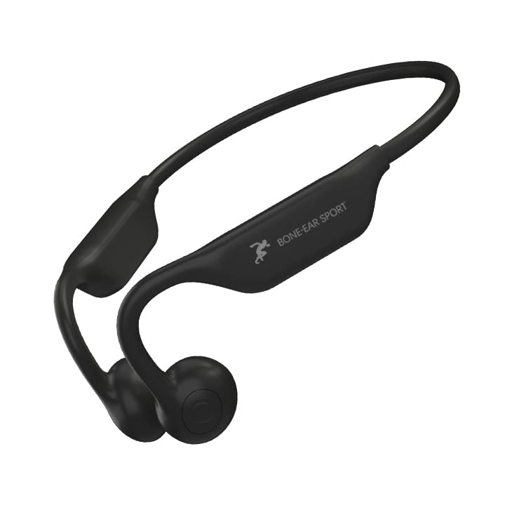 Doqo Open Ear Bone Conduction Headphones with MIC - Wireless Bluetooth 5.2 Sport Headset, IP65 Sweatproof for Running, Cycling, Hiking & Yoga - Comfortable for Workouts, Commuting & Outdoor Activities (Frosted Black)