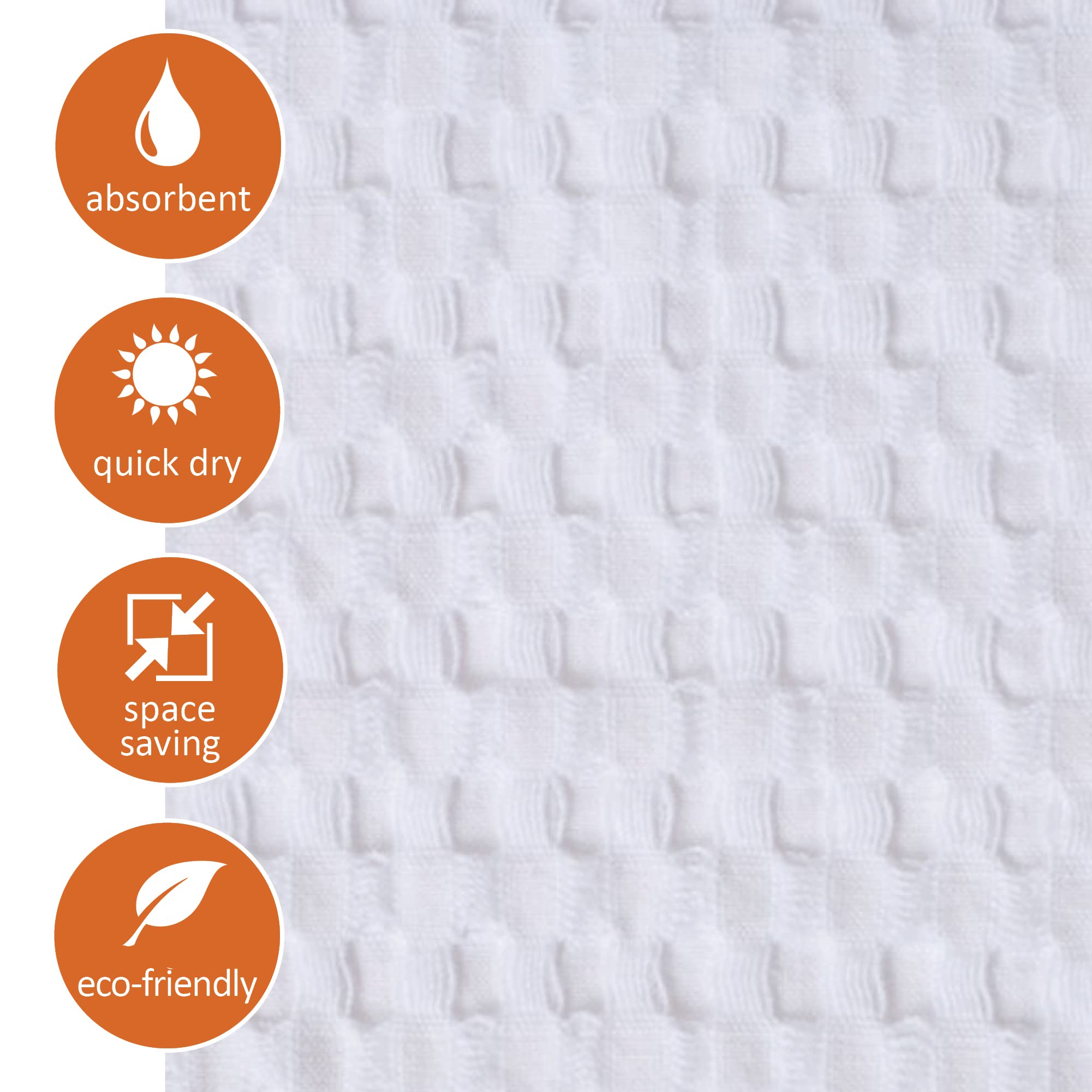 GILDEN TREE Quick Dry Waffle Towels - Exfoliating Washcloths for Face & Body | Soft & Absorbent | Modern Style (White) | Perfect for Spa, Gym & Travel