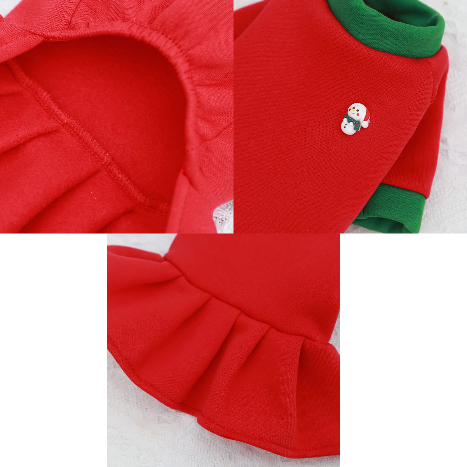 2 Pack Winter Dog Sweater with Hat - Couple Outfit for Small & Medium Dogs | Warm Puppy Shirt Costume & Princess Dress Coat (2XL, Red) - Perfect for Cold Weather Walks, Christmas Photos & Indoor Cozy Wear