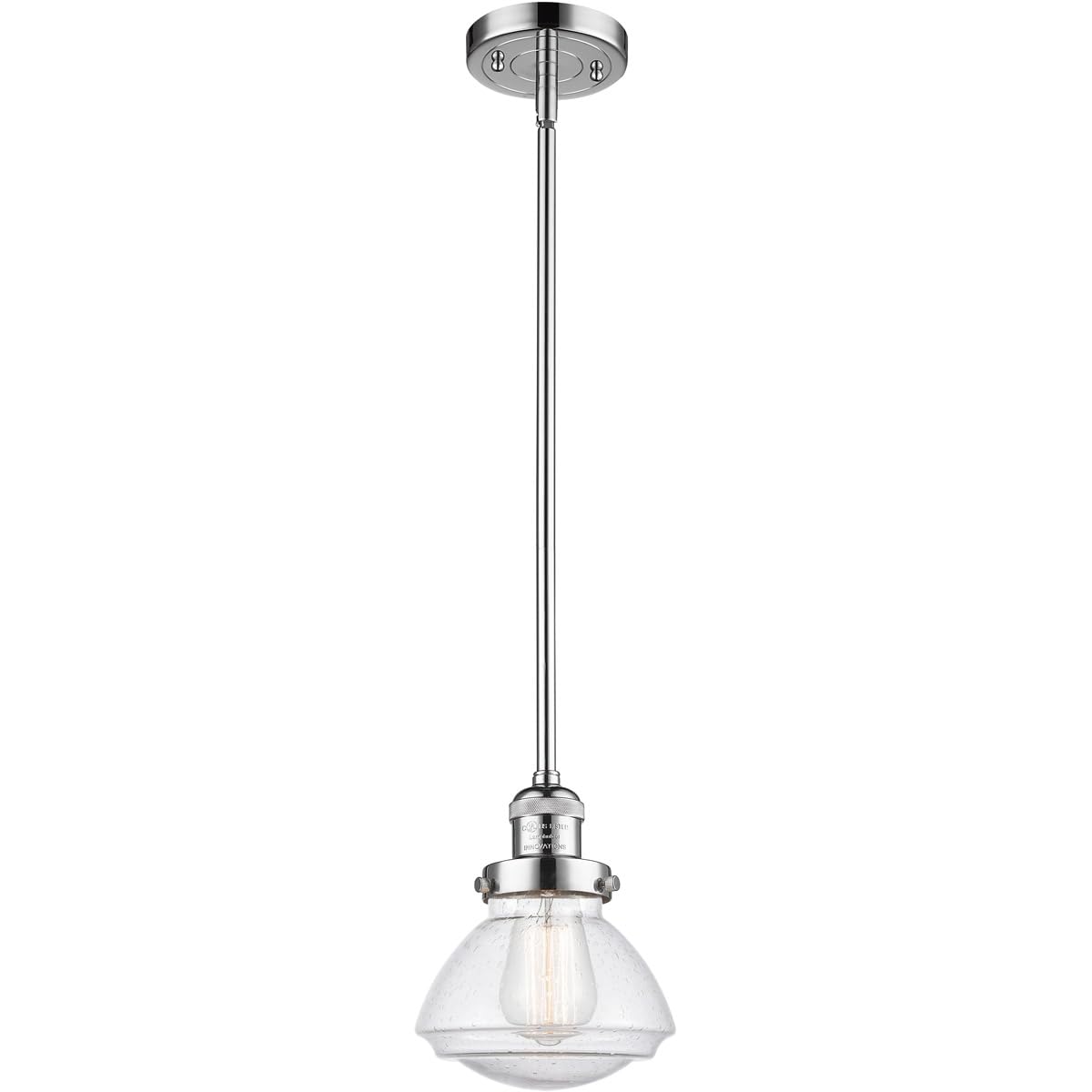 Franklin Restoration Collection 1-Light Mini Pendant in Polished Chrome - Vintage Style LED Ceiling Light for Kitchen Island, Dining Room, or Entryway Lighting