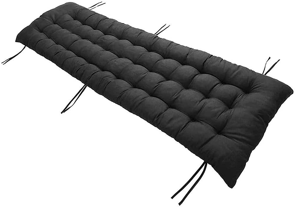 Outdoor Bench Cushion with Ties - Waterproof Washable Cotton Patio Furniture Cushion for Garden, Loveseat, Pallet Couch - Non-Slip Back Support for Outdoor Lounger Chairs & Settees | Perfect for Backyard, Deck, Poolside & Patio Relaxation
