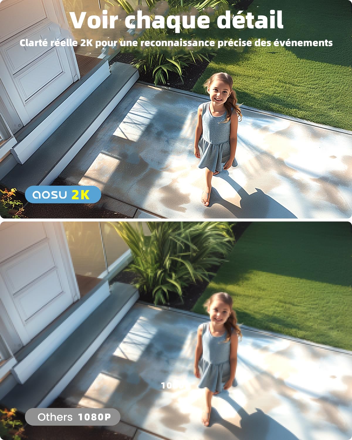 AOSU 5MP Wireless Outdoor Security Camera with PIR Motion Detection - Compatible with HomeBase System (Requires HomeBase), 166° Wide View Angle, 240-Day Battery Life - Ideal for Home Security, Backyard Monitoring, and Property Surveillance