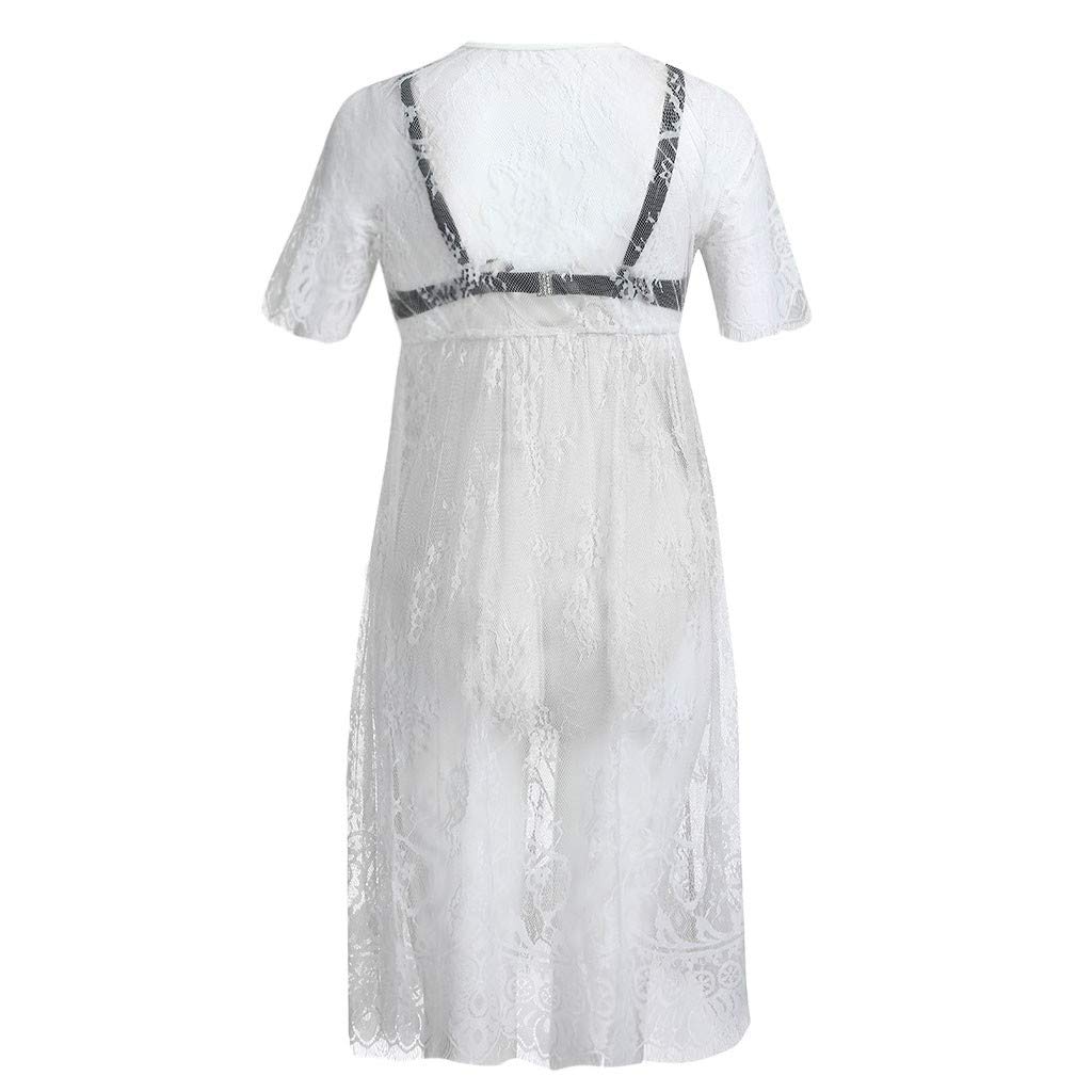 Elegant Lace Maternity Dress for Women - Short Sleeve Pregnancy Photo Shoot Dress | Perfect for Baby Showers, Maternity Photos & Special Occasions