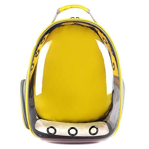 **Pups&Pets Transparent Cat Carrier Backpack - Breathable Pet Travel Backpack for Small Dogs & Cats, Airline Approved, Lightweight & Durable (Yellow) - Perfect for Air Travel, Vet Visits & Outdoor Adventures**