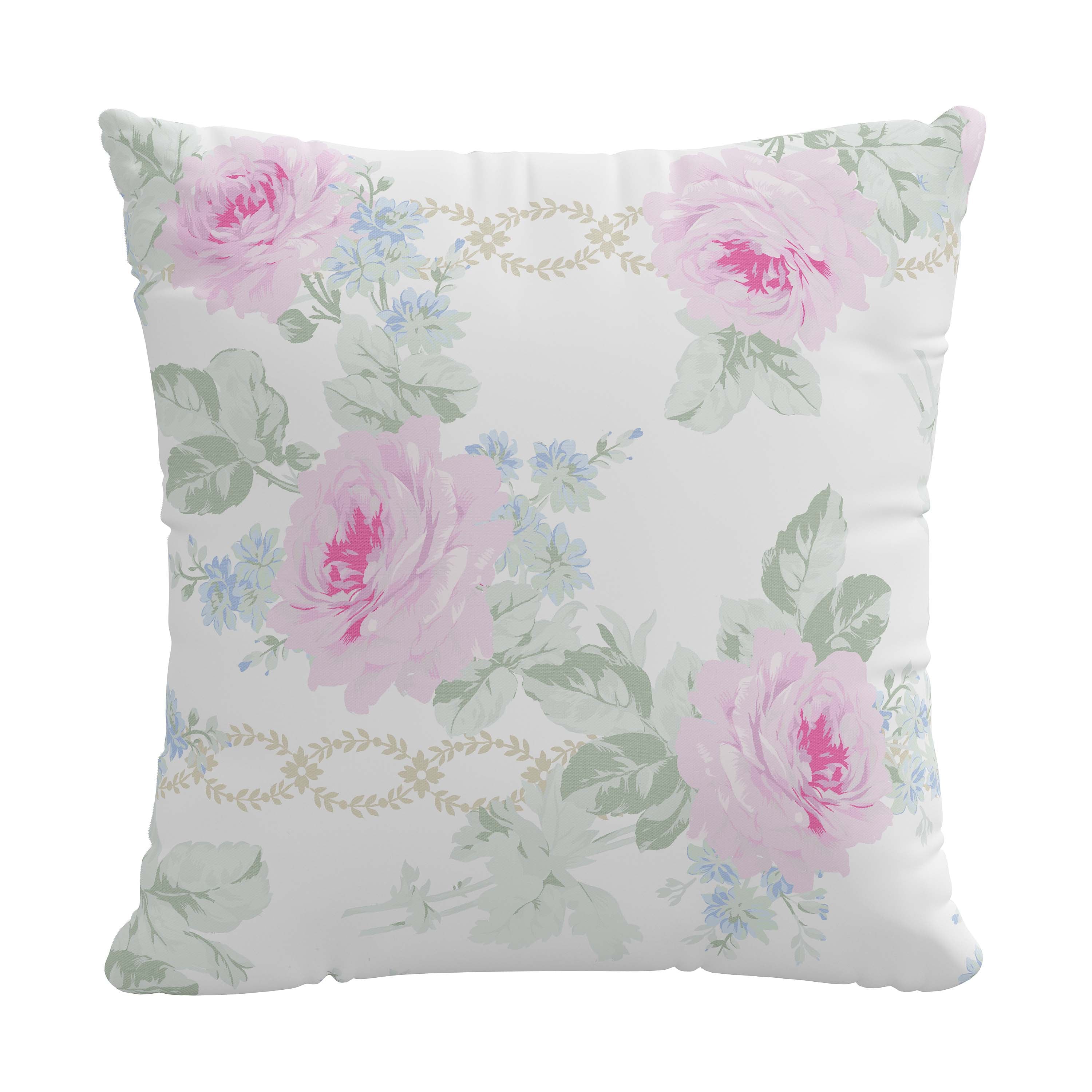 Royal Bouquet Pink Decorative Throw Pillow - Soft Floral Cushion for Sofa, Bed, Living Room & Home Decor