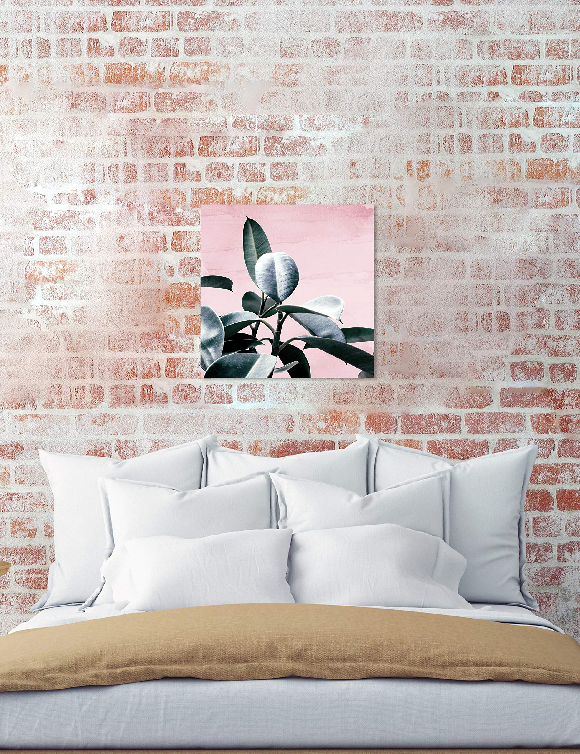 Oliver Gal Artist Co. Botanical Wall Art Canvas Print - 'Plant Life Blush' Green & Pink Floral Painting - 30x30 Inch Modern Home Decor for Living Room, Bedroom & Office